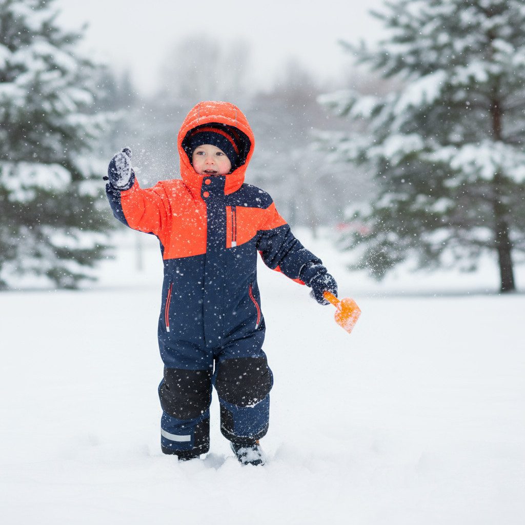 Killtec Schneeoverall Schneeanzug Kinder Skianzug dunkelnavy/neon orange Innenfutter aus Fleece