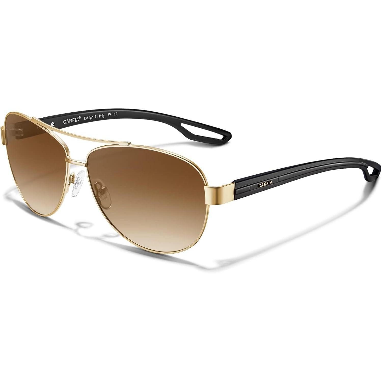 LuxusKollektion Retrosonnenbrille Sonnenbrille Retro Polarisierte UV400 Damen Rahmen Gold Linsen Braun (1-St)