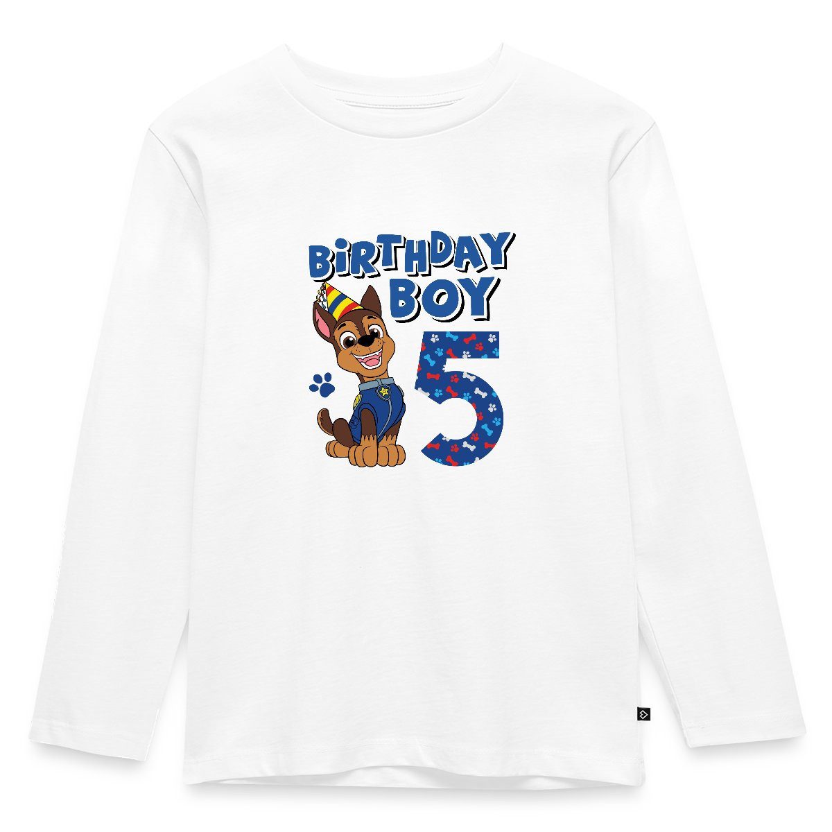 T-Shirt Paw Patrol Geschenk 5 Jahre Alt 5. Geburtstag Chase Kinder Premium Lan