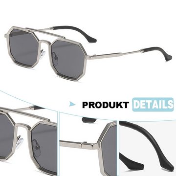 Rnemitery Sonnenbrille Retro Fahrerbrille Herren-Damen Metallrahmen Klassisch Sonnenbrille