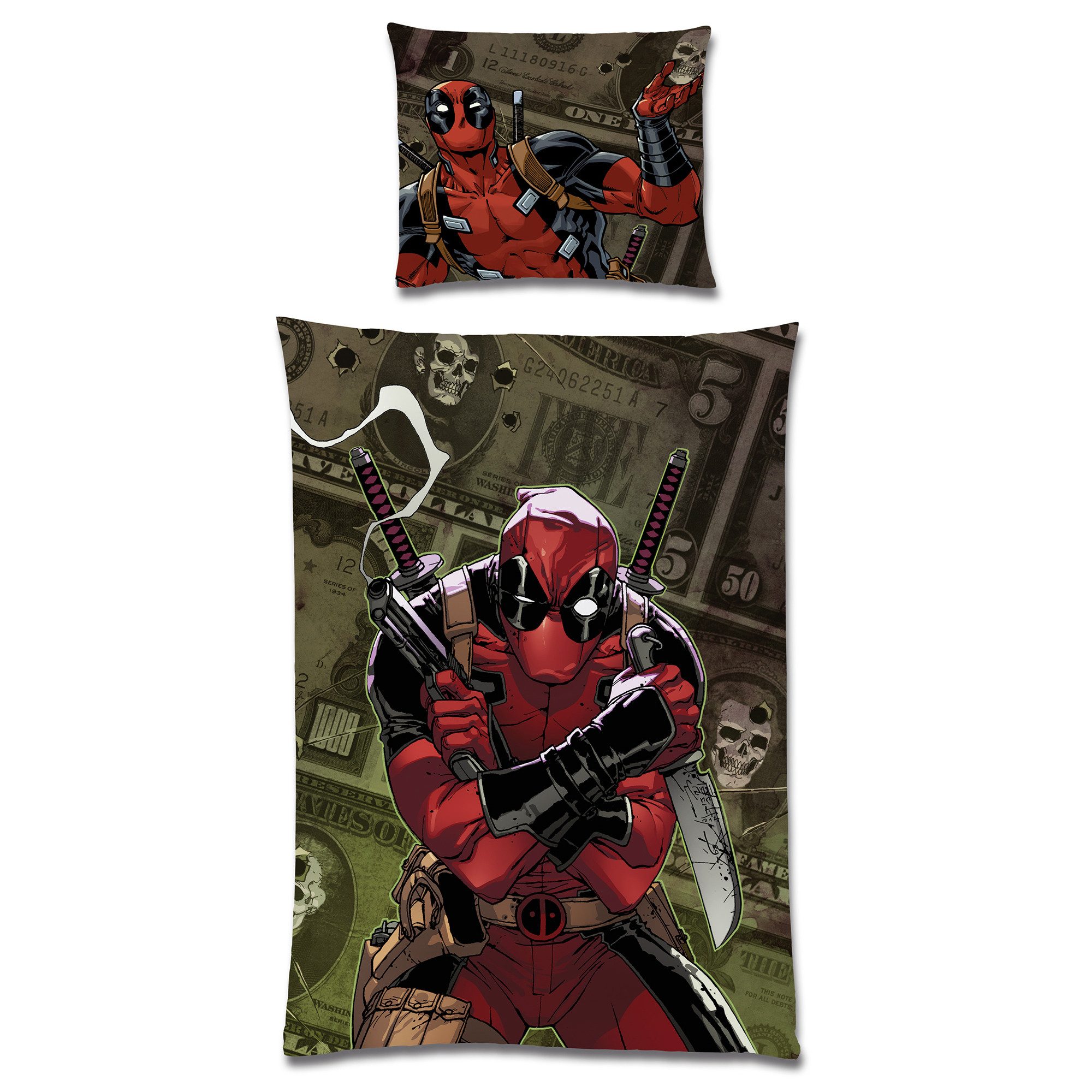 BERONAGE Wendebettwäsche Marvel Deadpool Bettwäsche Linon / Renforcé, 100% günstig online kaufen