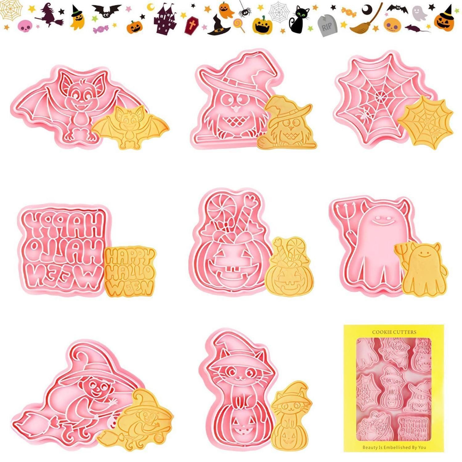 LuxusKollektion Ausstechform Halloween Ausstechformen Set 8tlg, Kunststoff, (8-St)
