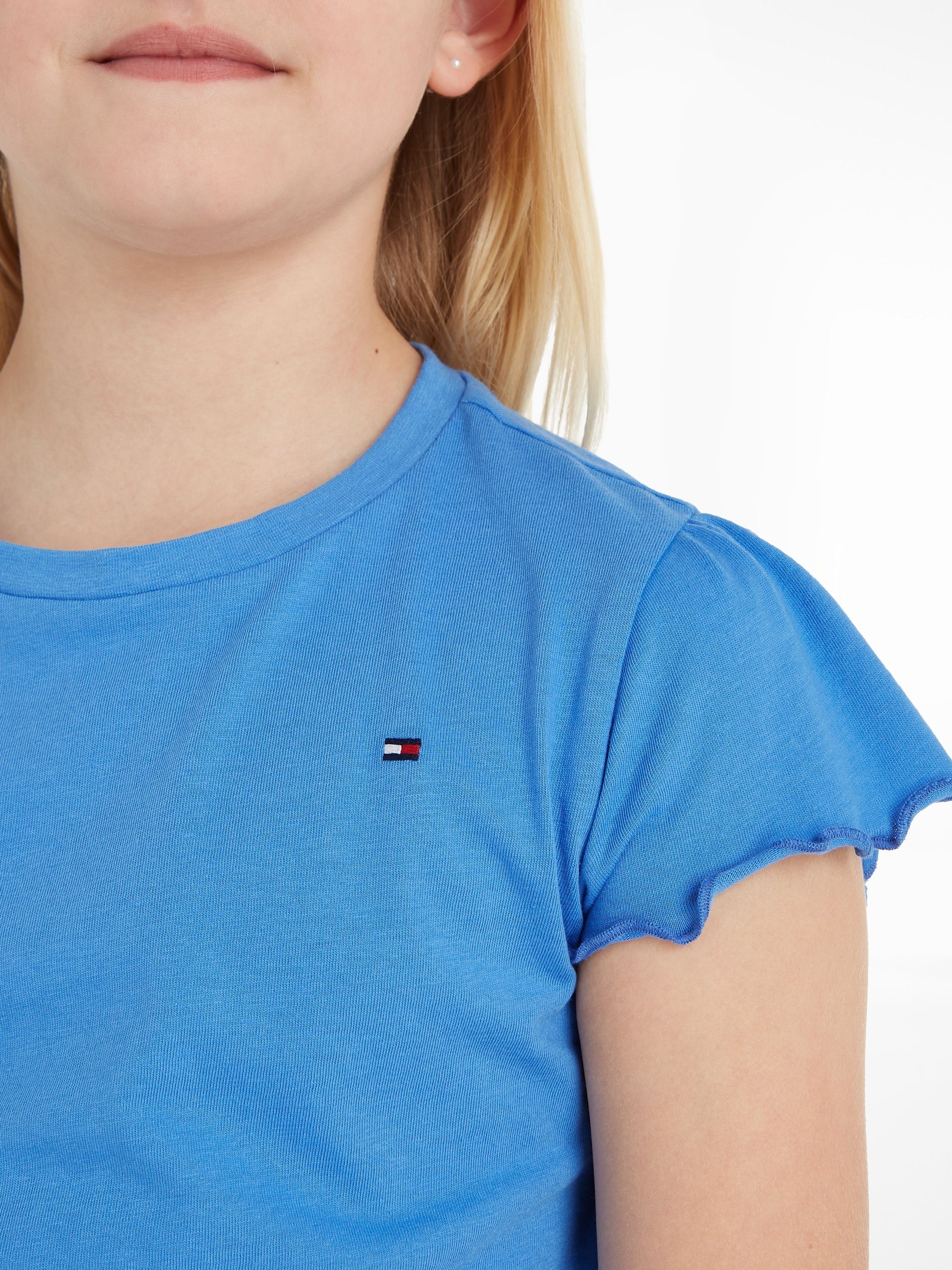 Tommy Hilfiger T-Shirt ESSENTIAL RUFFLE SLEEVE TOP mit gewelltem Ärmelabschluss