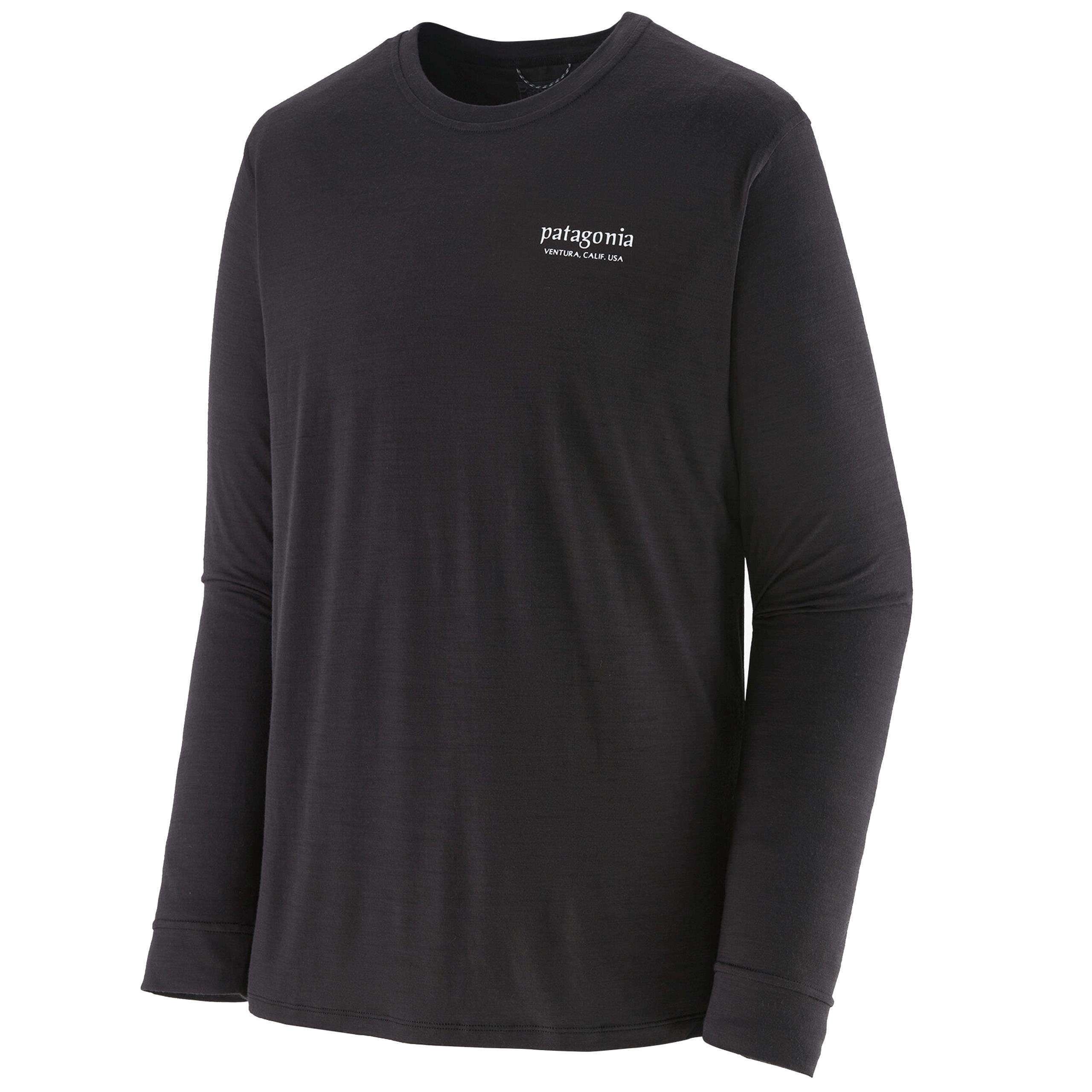 Long-Sleeved Mens Patagonia Merino Merin Shirt Graphic - Cool black Patagonia Capilene Langarmshirt