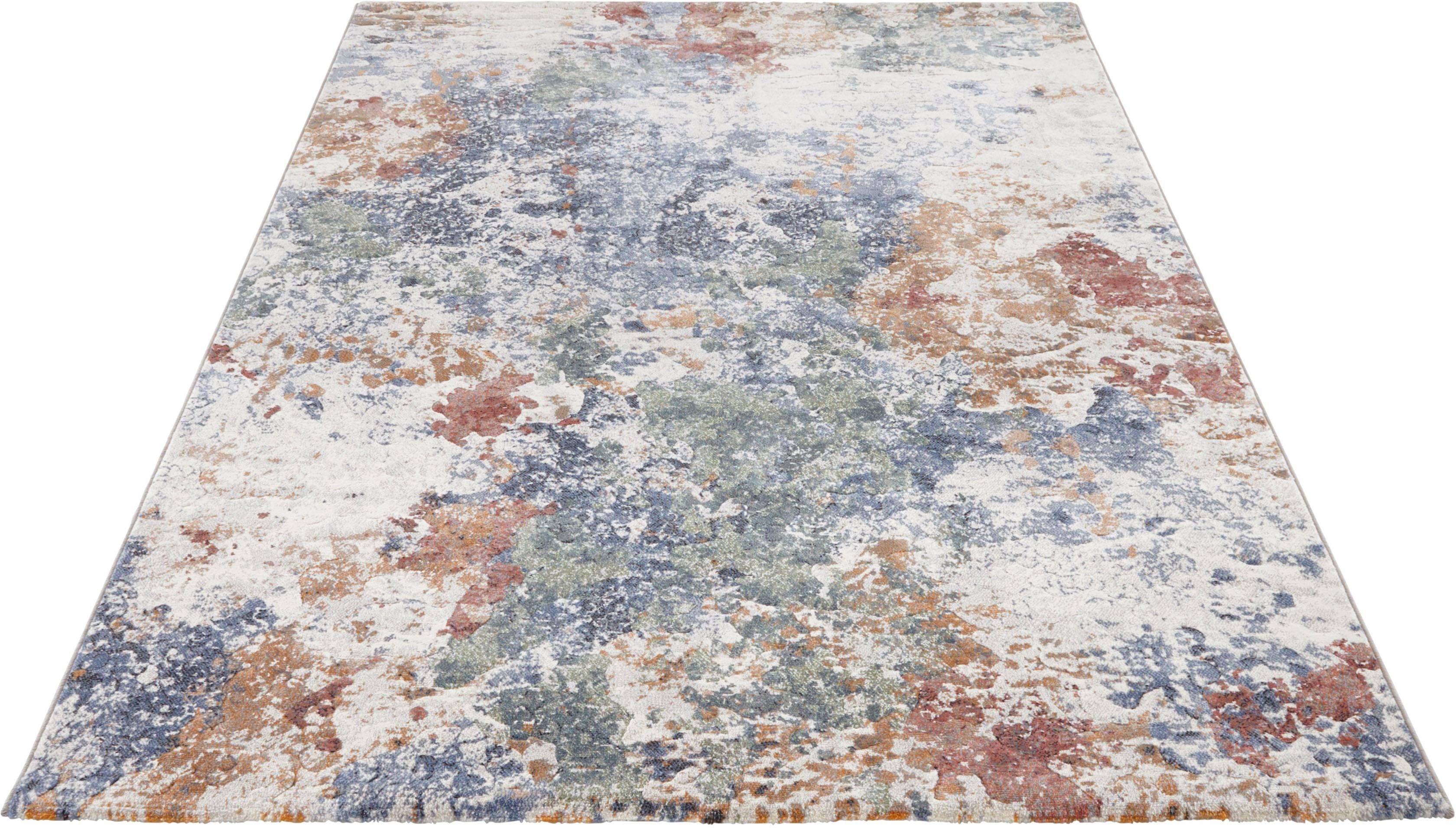 ELLE DECORATION Teppich Fontaine, rechteckig, Höhe: 11 mm, Kurzflor, Ethno, Vintage-Optik, Modern, flauschig, weich, Wohnzimmer