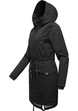 Ragwear Wintermantel Crescend stylischer Winterparka mit Kapuze und Teddyfleece