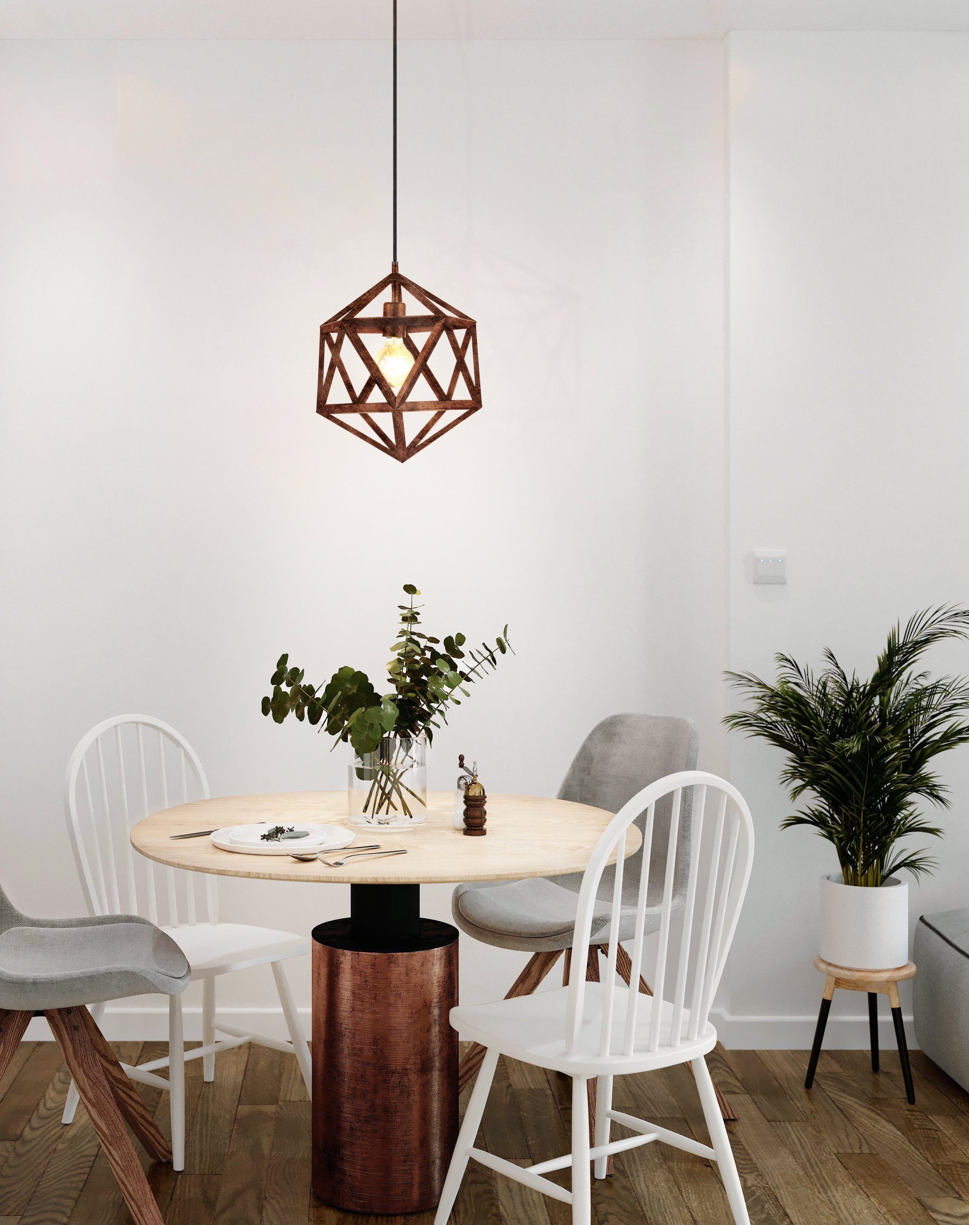 EGLO LED-Hängeleuchte Embleton, Leuchtmittel exklusive, Hängelampe, Hängeleuchte, Esstischlampe, Wohnzimmerlampe, E27, Ø30,5cm