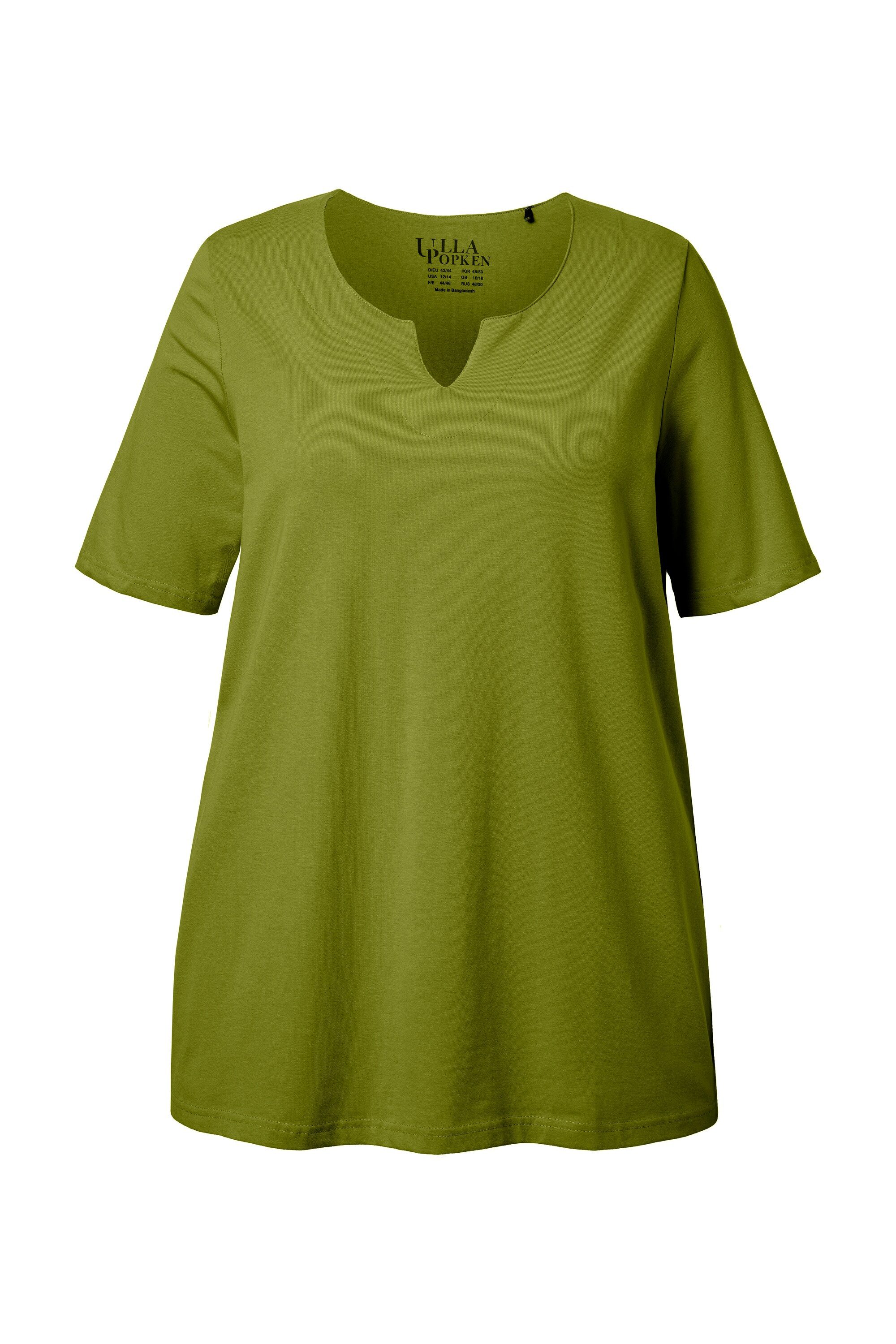 Ulla Popken T-Shirt T-Shirt A-Linie Tunika-Ausschnitt Halbarm