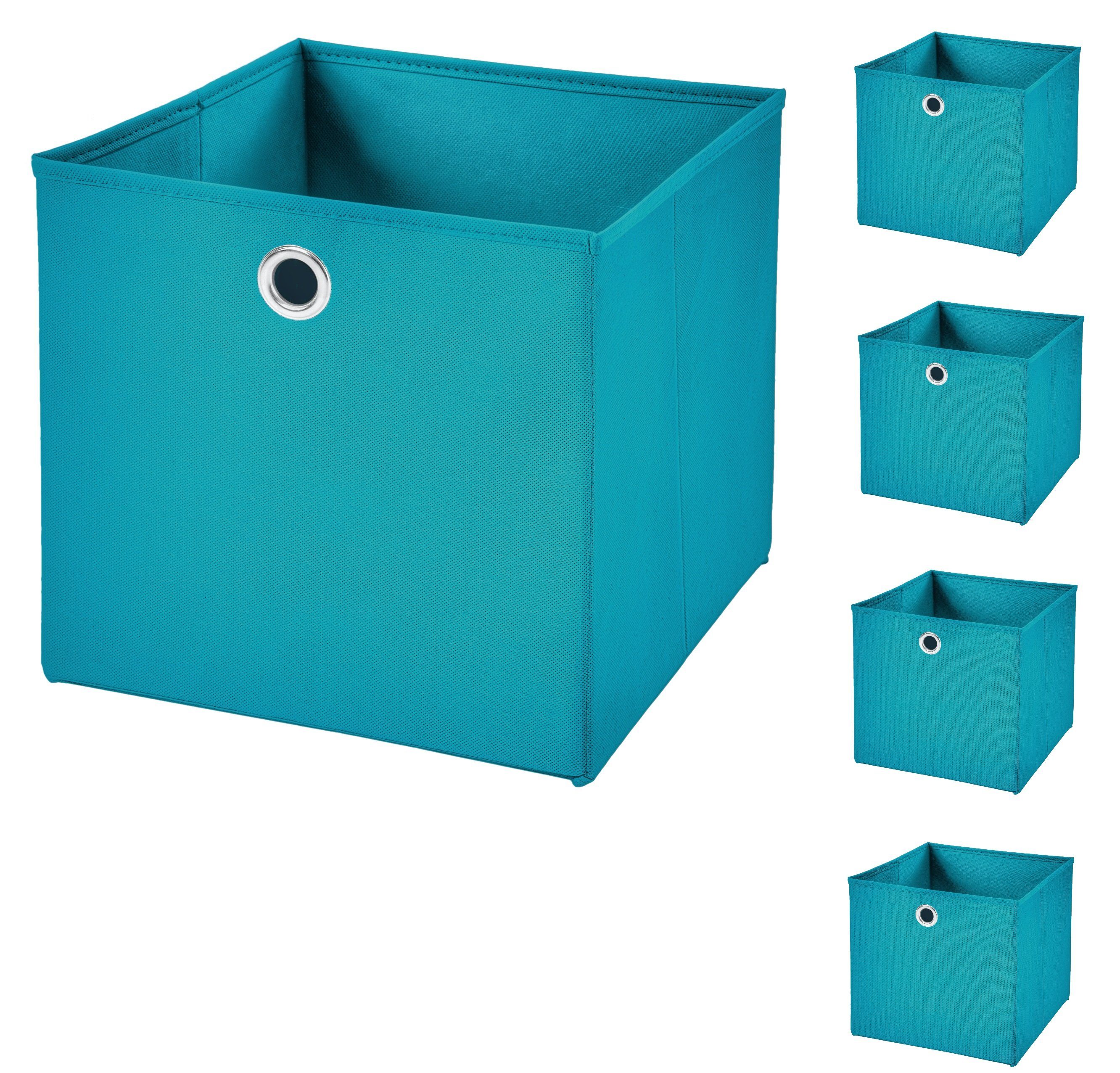 Faltbox 5 Stück Faltboxen 28 x 28 x 28 cm faltbar ohne Deckel Stoffbox