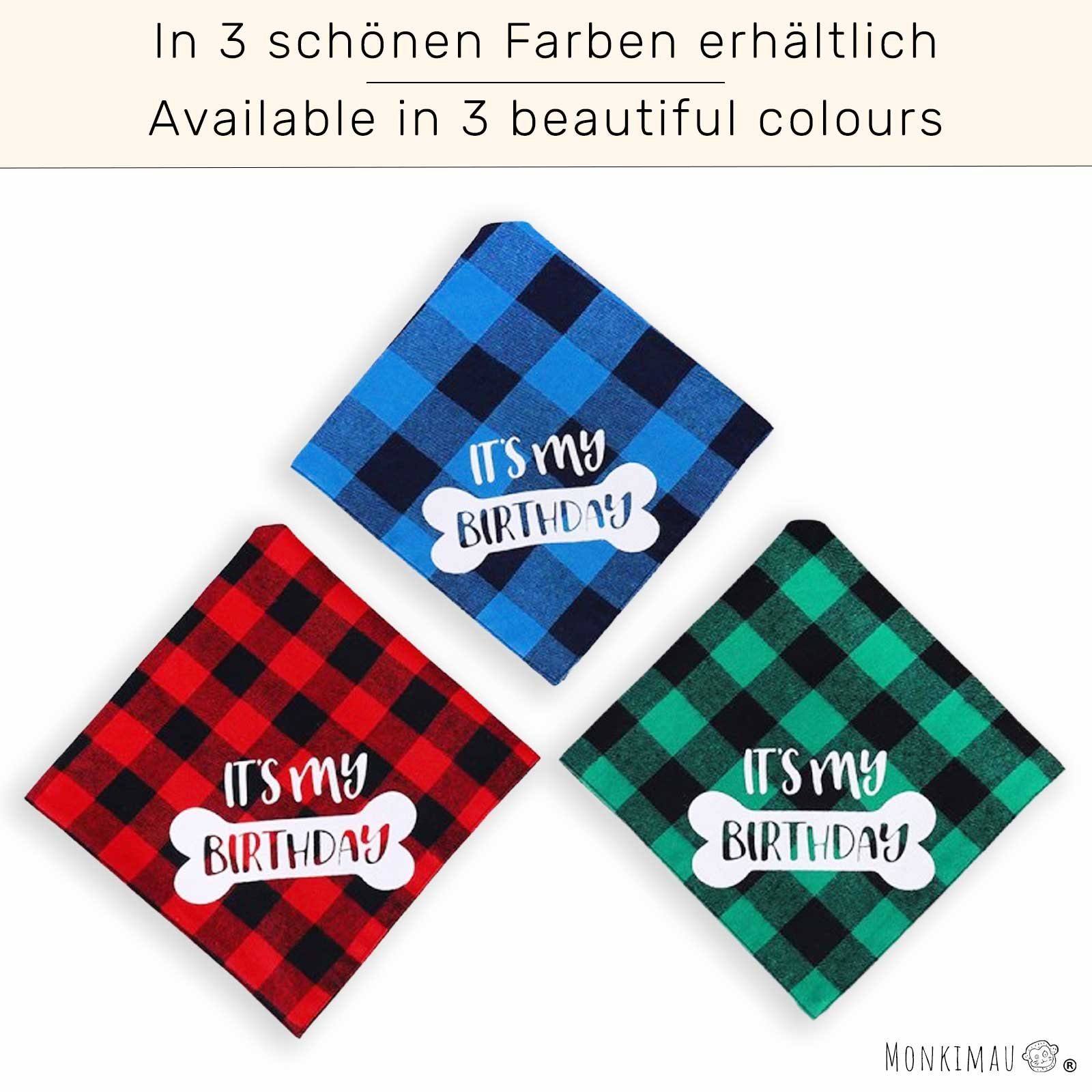Monkimau Hunde-Halsband Hunde Halstuch für Hund - Hundehalstuch zum Geburtstag, Baumwolle