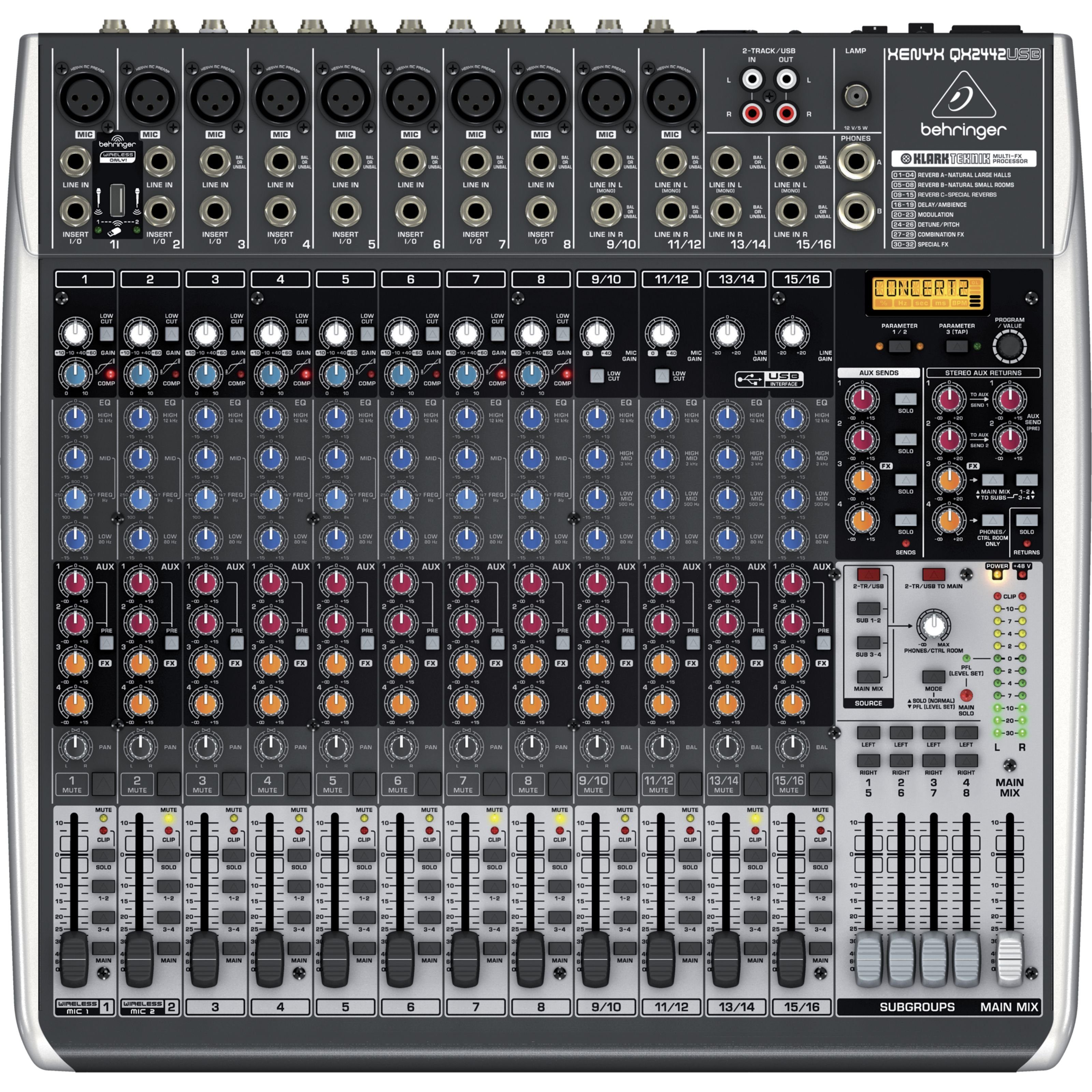 Behringer Mischpult, (XENYX QX2442USB, PA Mischpulte, Analog Mixer), XENYX QX2442USB - Analogmixer