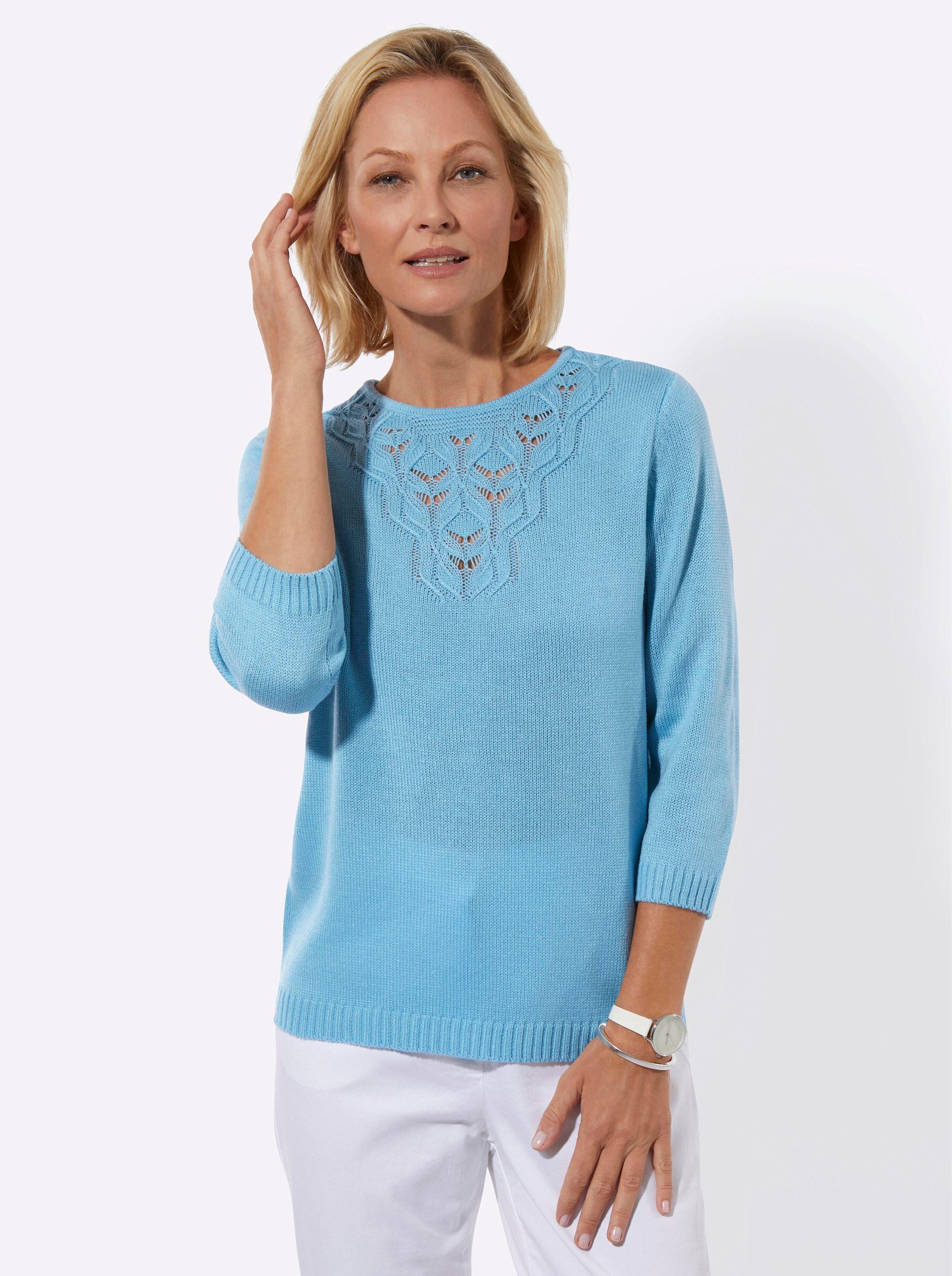 Witt Strickpullover Ajour-Pullover 3/4-Arm Ajour