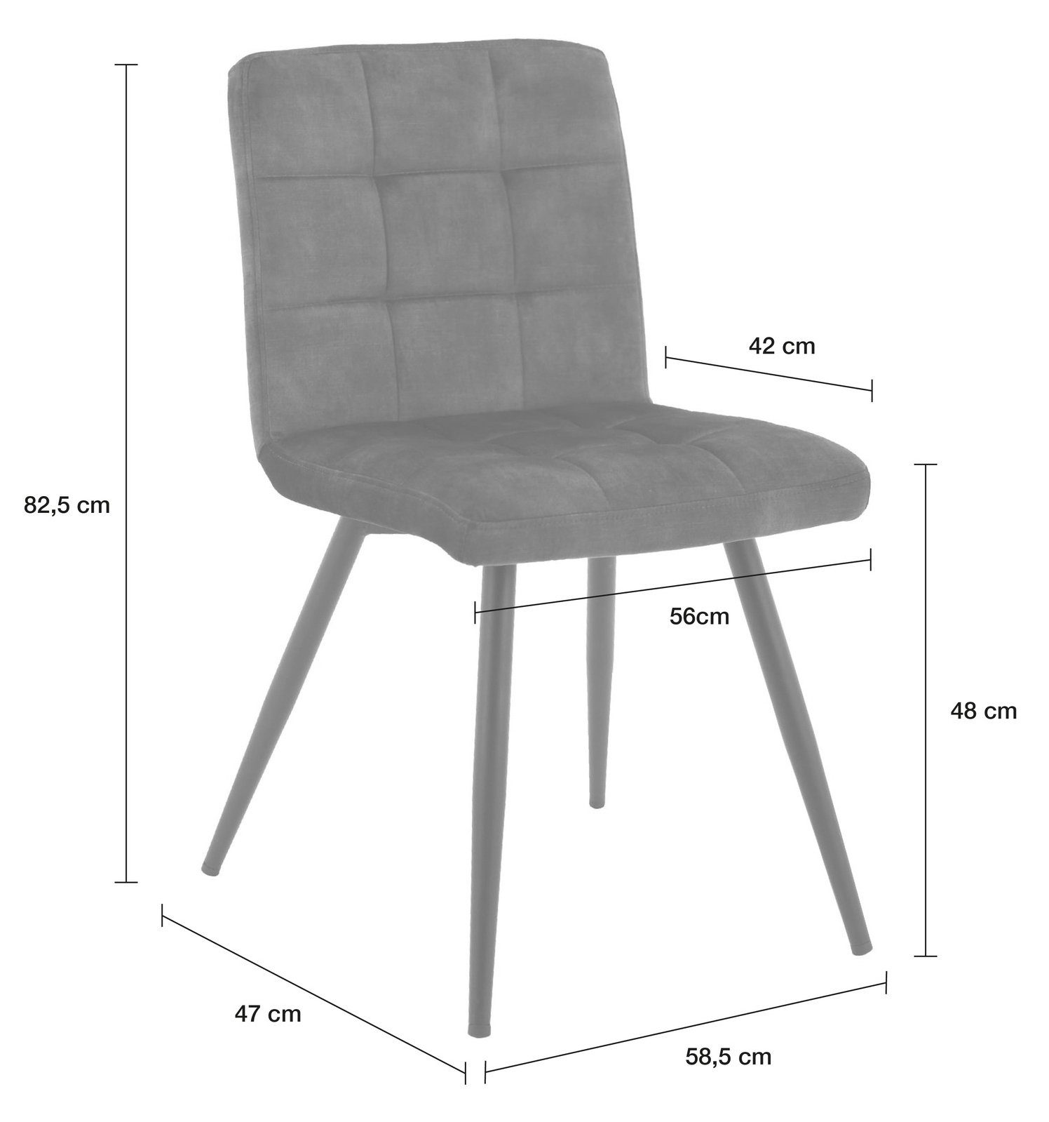 47x58,5x82,5cm LC Home Samt »moderner« blau Esszimmerstuhl Home 6er Polsterstuhl LC Esszimmerstuhl Set