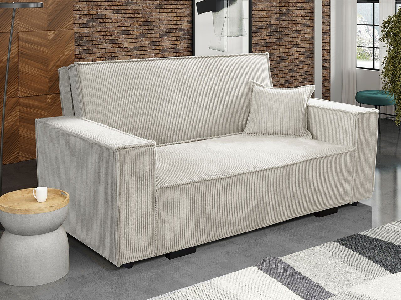 MIRJAN24 Schlafsofa Viva Star III, mit Schlaffunktion und Bettkasten, 3 Sitzer Polstersofa inkl. Kissen, Wohnlandschaft Poso 100