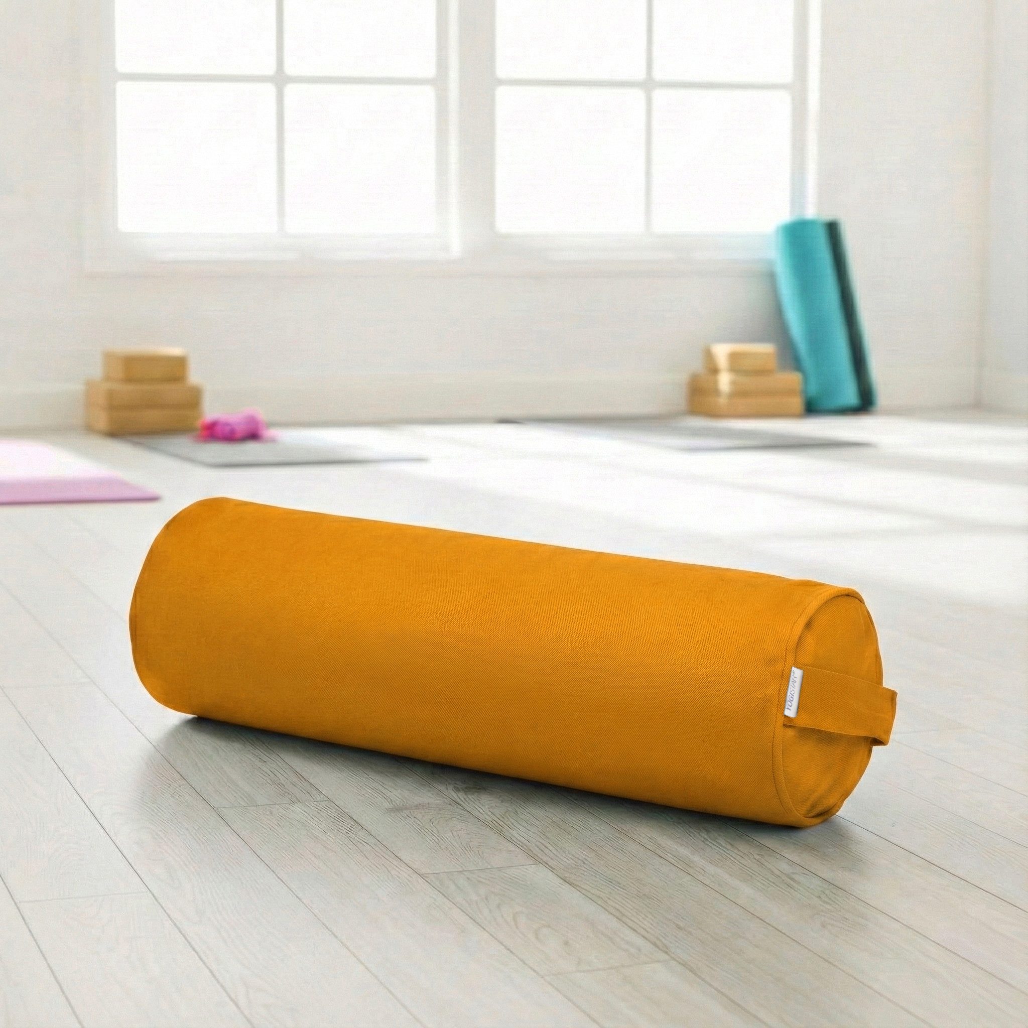 Yogistar Yogakissen Yoga-Bolster yin - basic - rund, Bolster: Baumwollbezug, separates Inlett, Bio-Dinkelspelzfüllung
