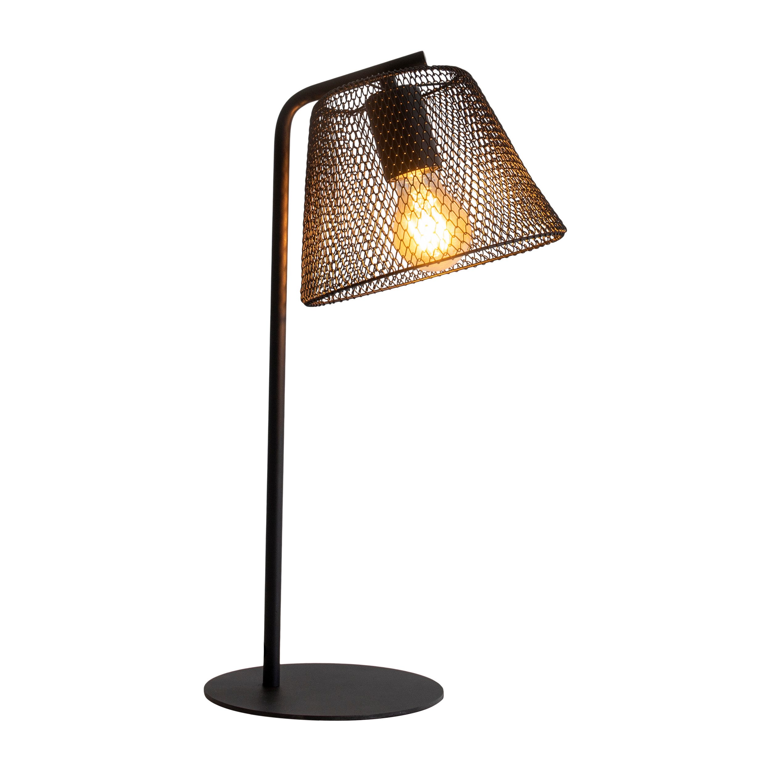 näve Tischleuchte Korie, ohne Leuchtmittel, Metallgeflechtschirm, exkl. 1x E27, H: 50cm, Zuleitung schwarz 180cm