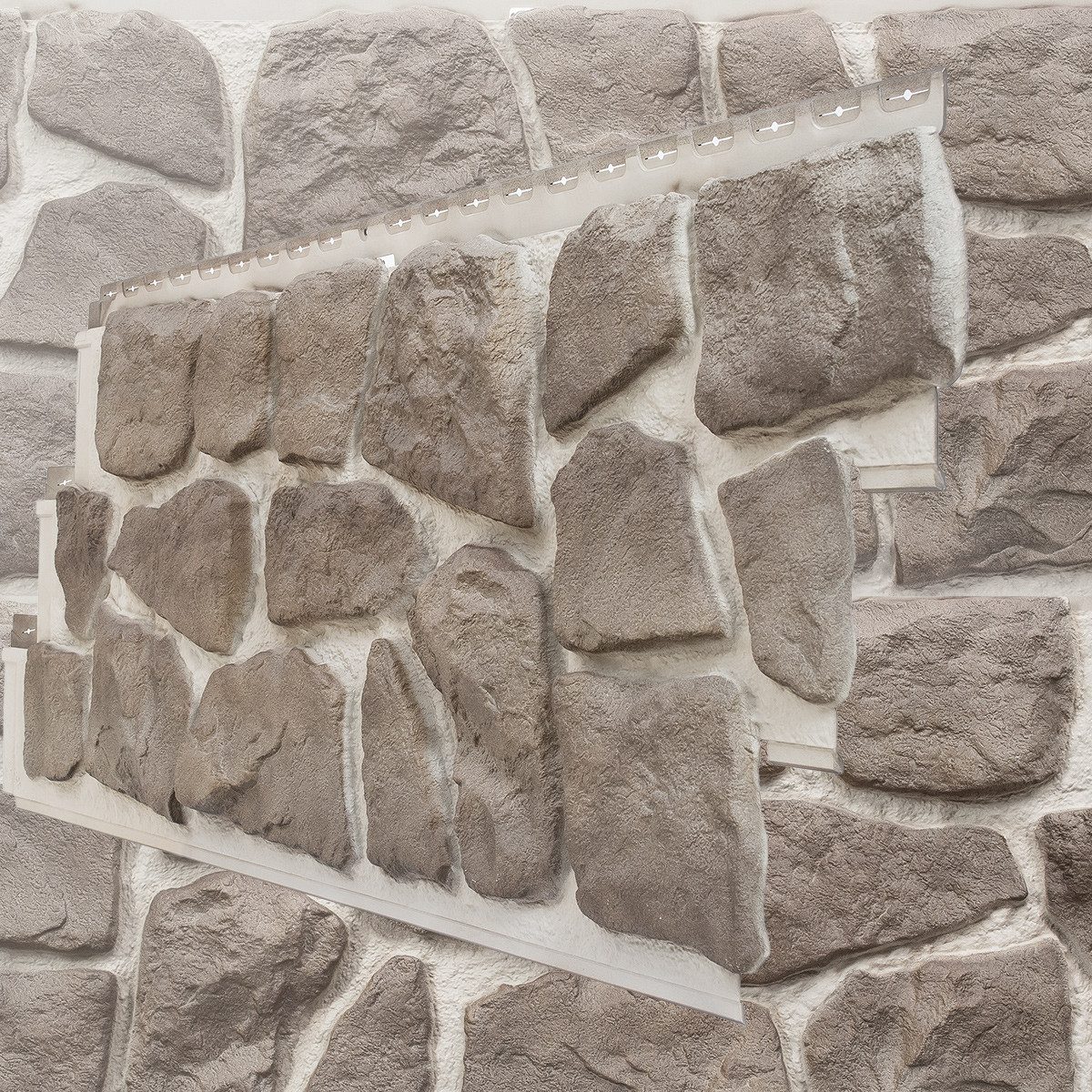 NOVIK Verkleidungspaneel NovikStone FS Platte 127x48cm 10 St. 4,65qm Feldstein braun, BxL: 48,58x127,00 cm, 0,46 qm, (Karton mit 10 Platten, 4,61 qm) Wandverkleidung mit 3-D-Effekt, problemlose Montage, Felssteinoptik
