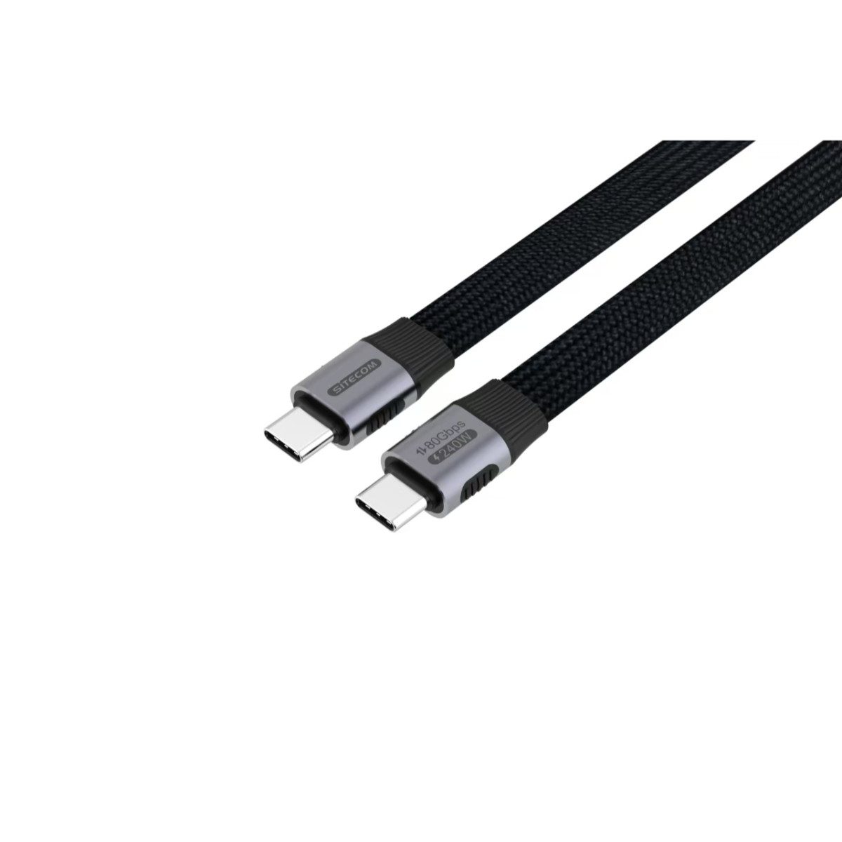 Sitecom USB C auf USB C Kabel 80 Gbit/s USB4 Power Delivery 240W 100 cm USB-Kabel, (100 cm)