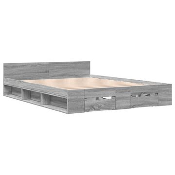 vidaXL Bett Bettgestell mit Schubladen Grau Sonoma 140x200 cm Holzwerkstoff