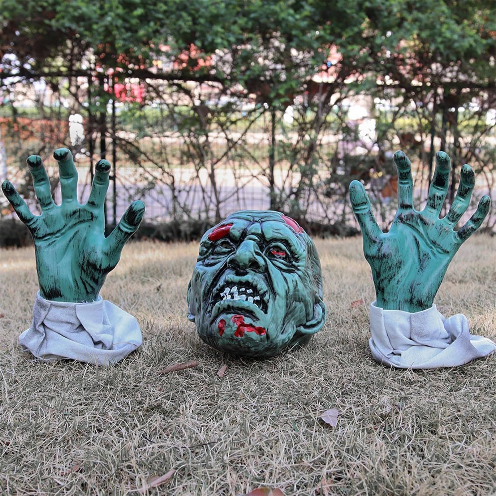 CLTYQ Dekofigur Realistische Zombie-Gartenstecker,Halloween Dekoration,Dekoobjekt Kit, Outdoor, Rasen, Terrasse, Party, Friedhof, Halloween-Dekoration
