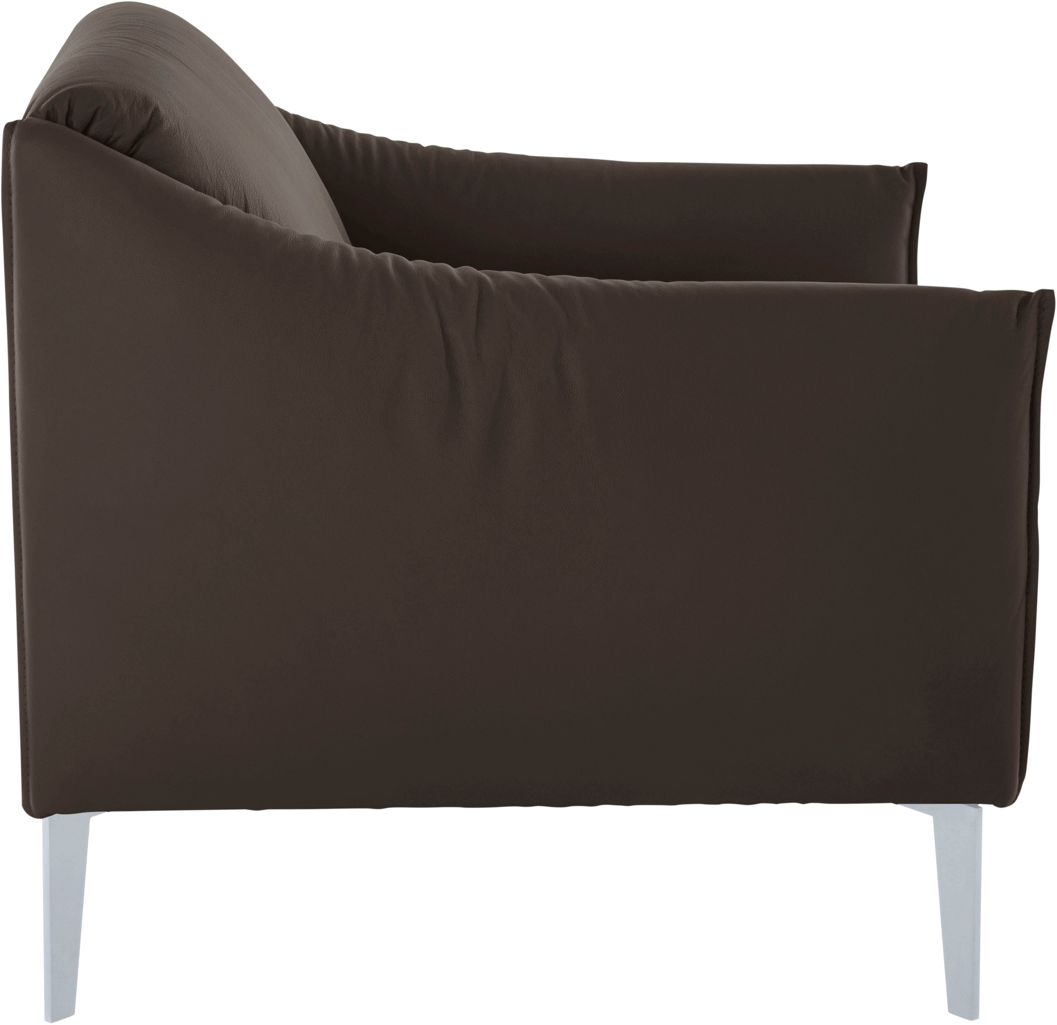 W.SCHILLIG Cocktailsessel sally Designsessel, zeitlos und bequem, tolle Verarbeitungsdetails, mit Metall-Winkelfüßen in Silber matt