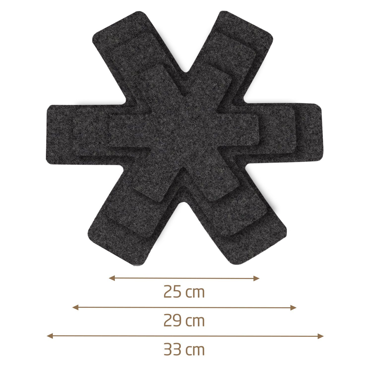 Miqio Pfannenschoner 6 erSet Stapelschutz 6 Pfannenschoner 2x Ø38 cm,Ø 35cm,Ø 26 cm, Zubehör für Schutz für alle Pfannenarten, 6-tlg., Schadstoffgeprüft. Ökotex – Bild 3 von 5