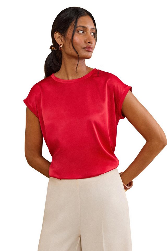 Love & Roses T-Shirt Love & Roses T-Shirt mit Satin-Front und Geo-Print (1-tlg)