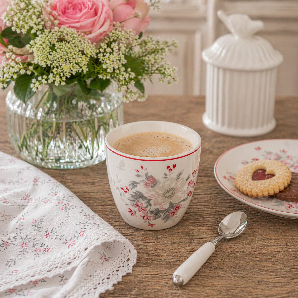 Greengate Becher GreenGate Latte Becher Abella Weiß