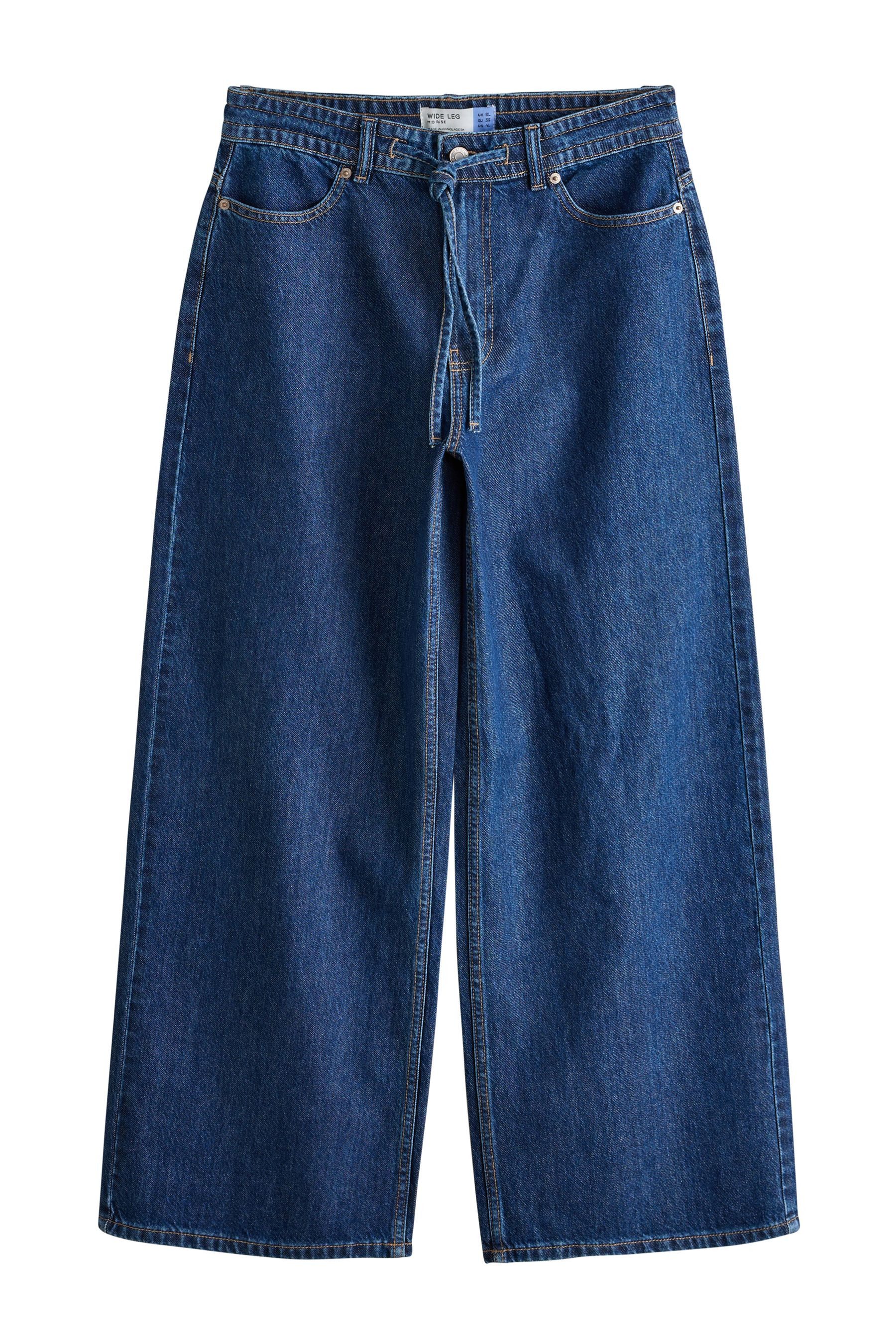 Next Weite Jeans Jeans mit Kordelzug und weitem Bein, Kurzgröße (1-tlg)