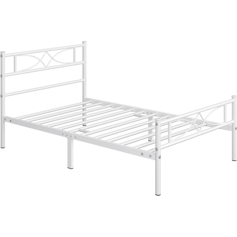 Yaheetech Metallbett Bettgestell, Bettrahmen mit Kopfteil Gästebett mit Lattenrost für Schlafzimmer
