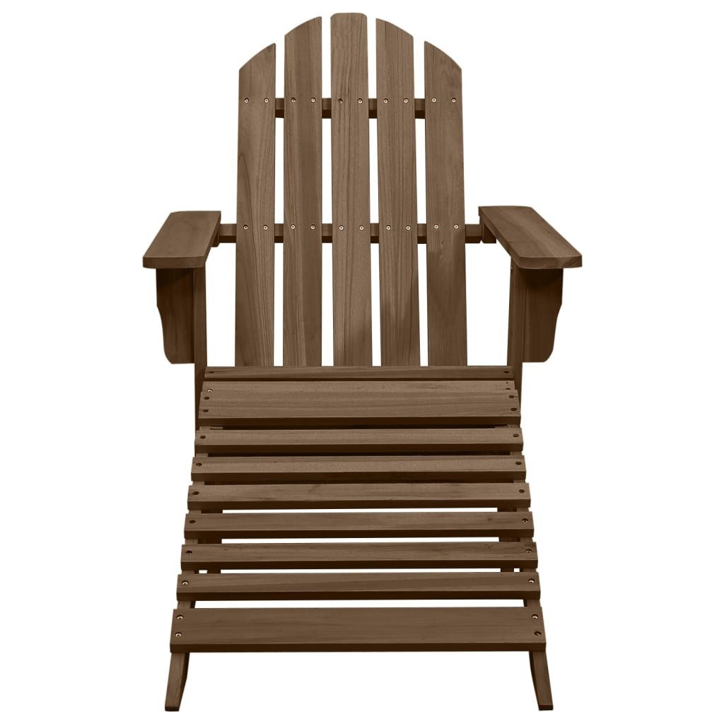 vidaXL Gartensessel, Outdoor Sessel mit Fußstütze Holz Braun