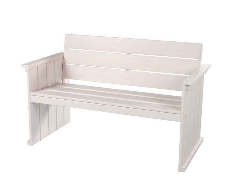 Home Feeling Gartenbank 2-Sitzer Massivholz Sofa Europa, ca. 130x63x93,5 cm, weiß