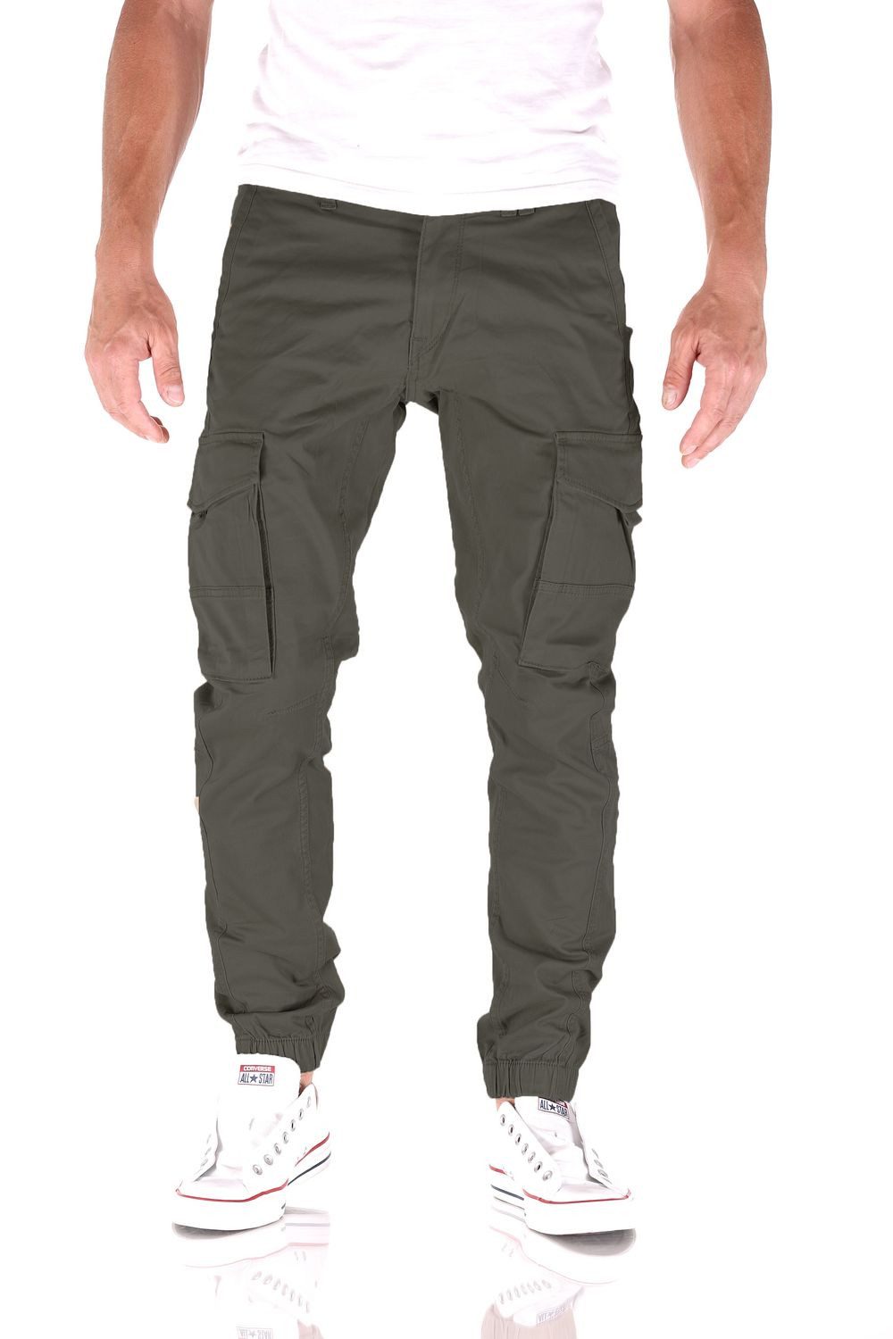 Jack & Jones Cargojeans Jack & Jones Paul Flake Tapered Slim Cargo Herren Jeans Hose