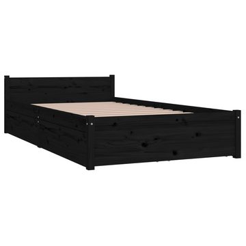 vidaXL Bettgestell Bett mit Schubladen Schwarz 90x200 cm Bett Bettgestell Einzelbett Bett
