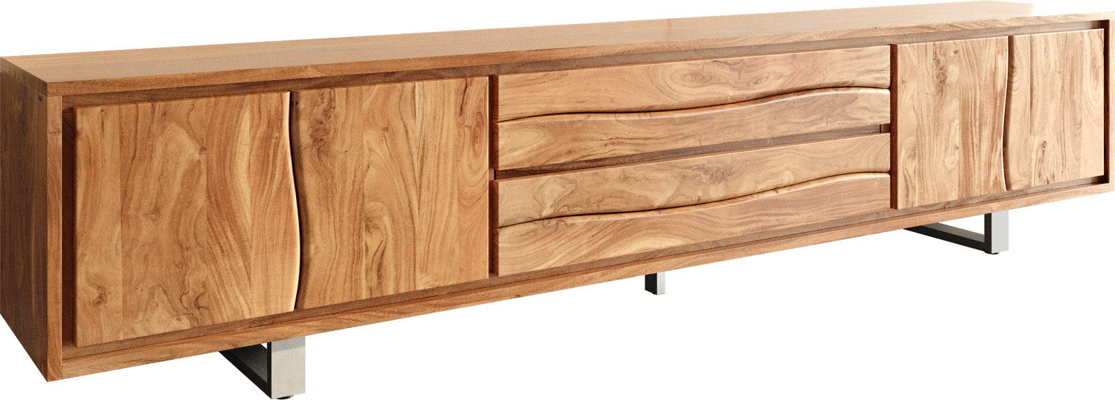 DELIFE Lowboard Live-Edge, Akazie Natur 300 günstig online kaufen