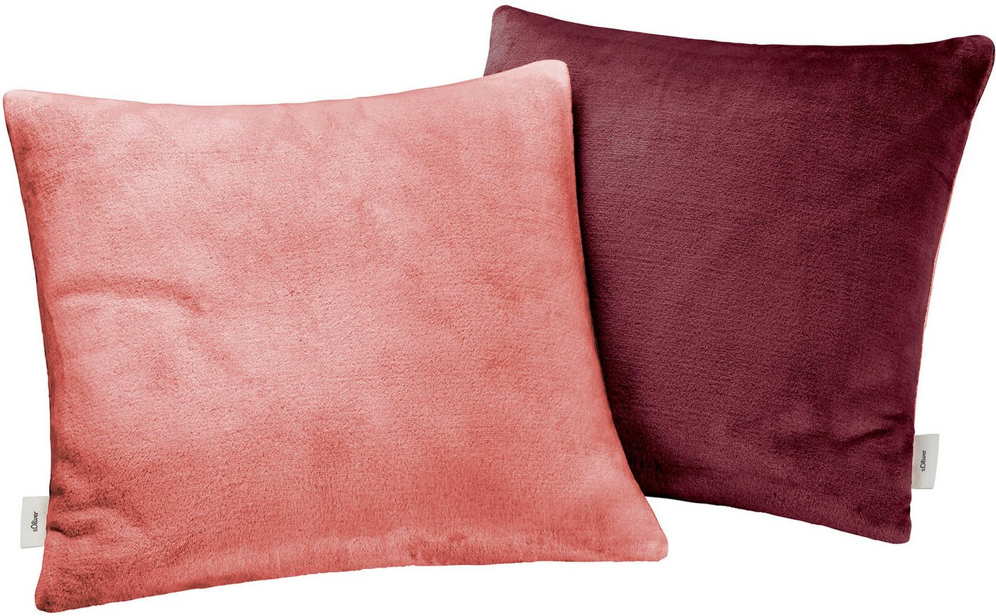 s.Oliver Dekokissen double soft Kissen s.Oliver, Kissenhüllen ohne Füllung, 2 Stück, mit samtig weicher Oberfläche