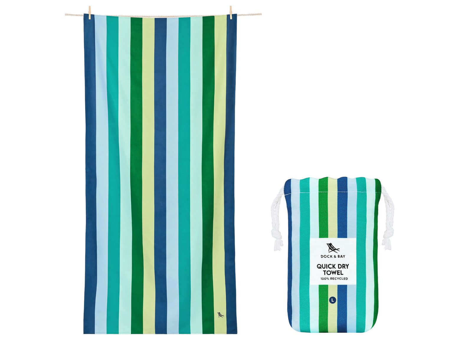 Dock & Bay LTD c/o Strandtuch Beach Towel XL Cool Lagoon 200x90cm, Polyester (TOWLB-SUM-XL-COLAGN)