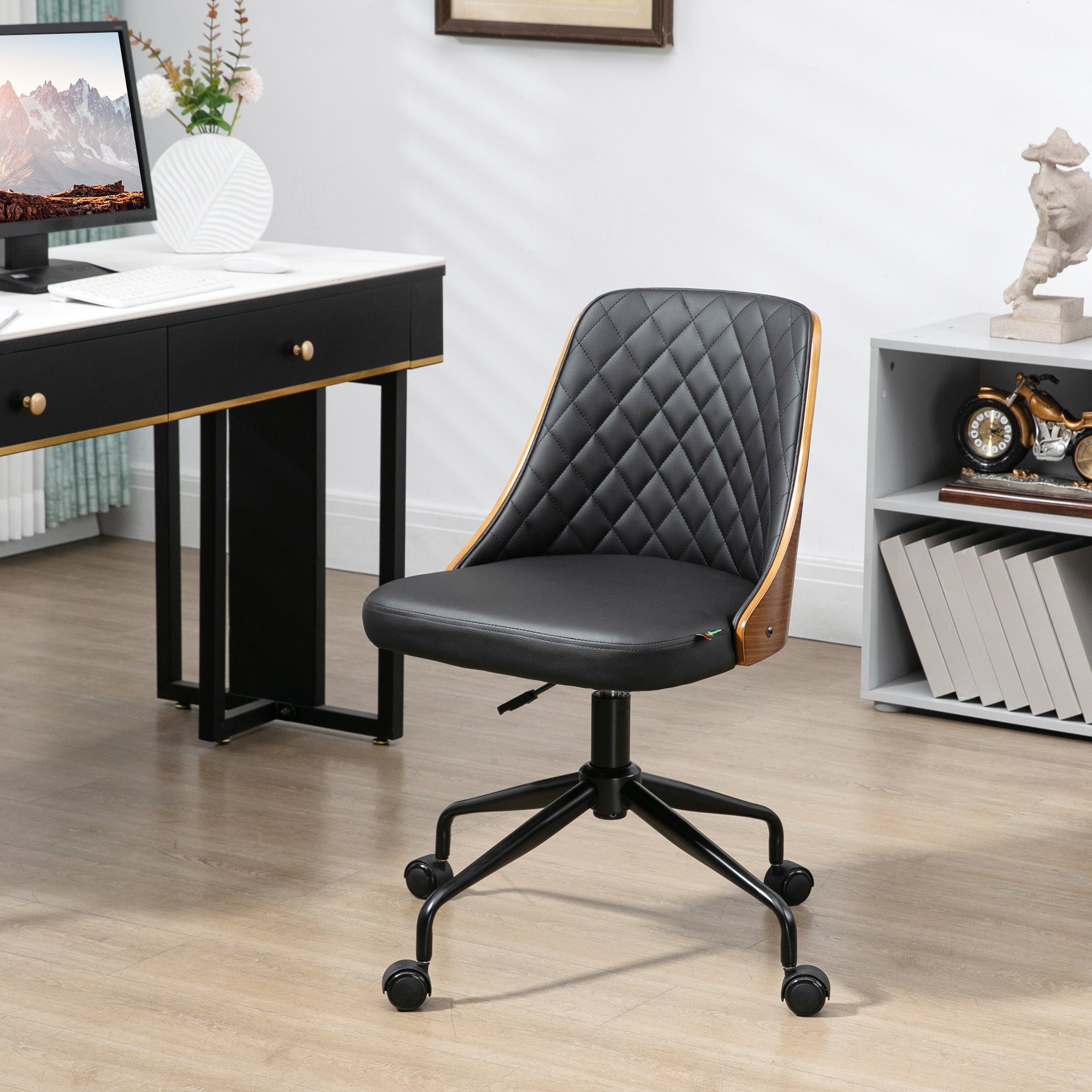 höhenverstellbarer Drehstuhl Bürostuhl Schreibtischstuhl Bürostuhl (Set, Schwarz St), ergonomisch 1 Vinsetto