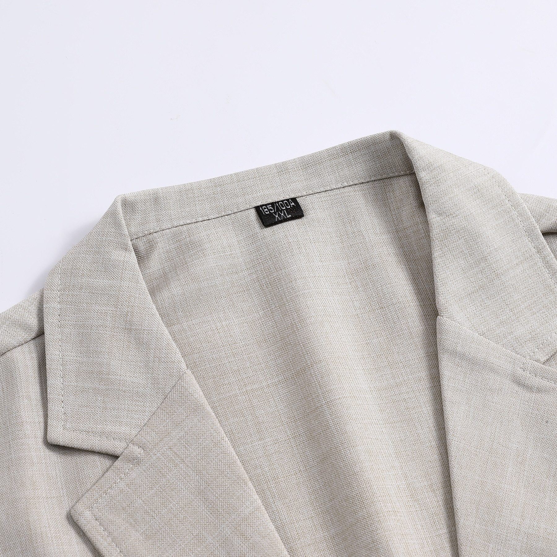 Allthemen Leinensakko mit Reverskragen Herren Anzugsakko aus gemustertem Lein-Mix