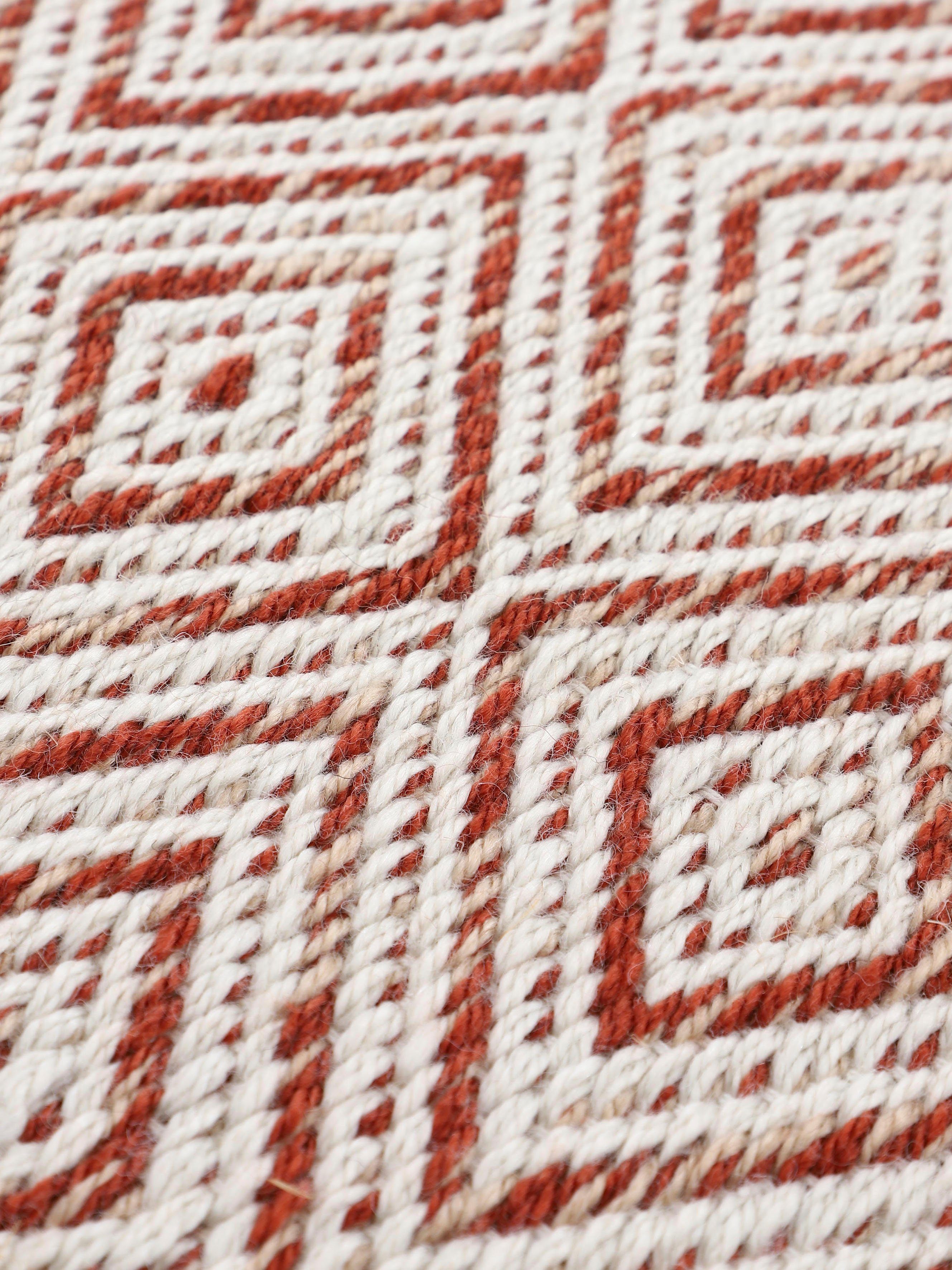 Teppich Frida 200, carpetfine, (PET), Wendeteppich, Material Optik Höhe: Sisal recyceltem 100% Flachgewebe, mm, rechteckig, orange 7