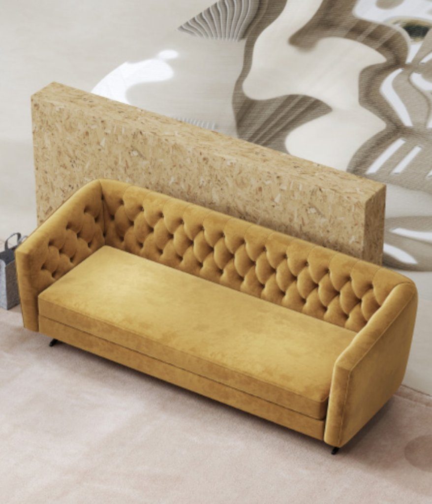 Dreisitzer 3 Sofa Stil Couch Möbel JVmoebel Europe Sofa Stoff, Italienische in Polster Made