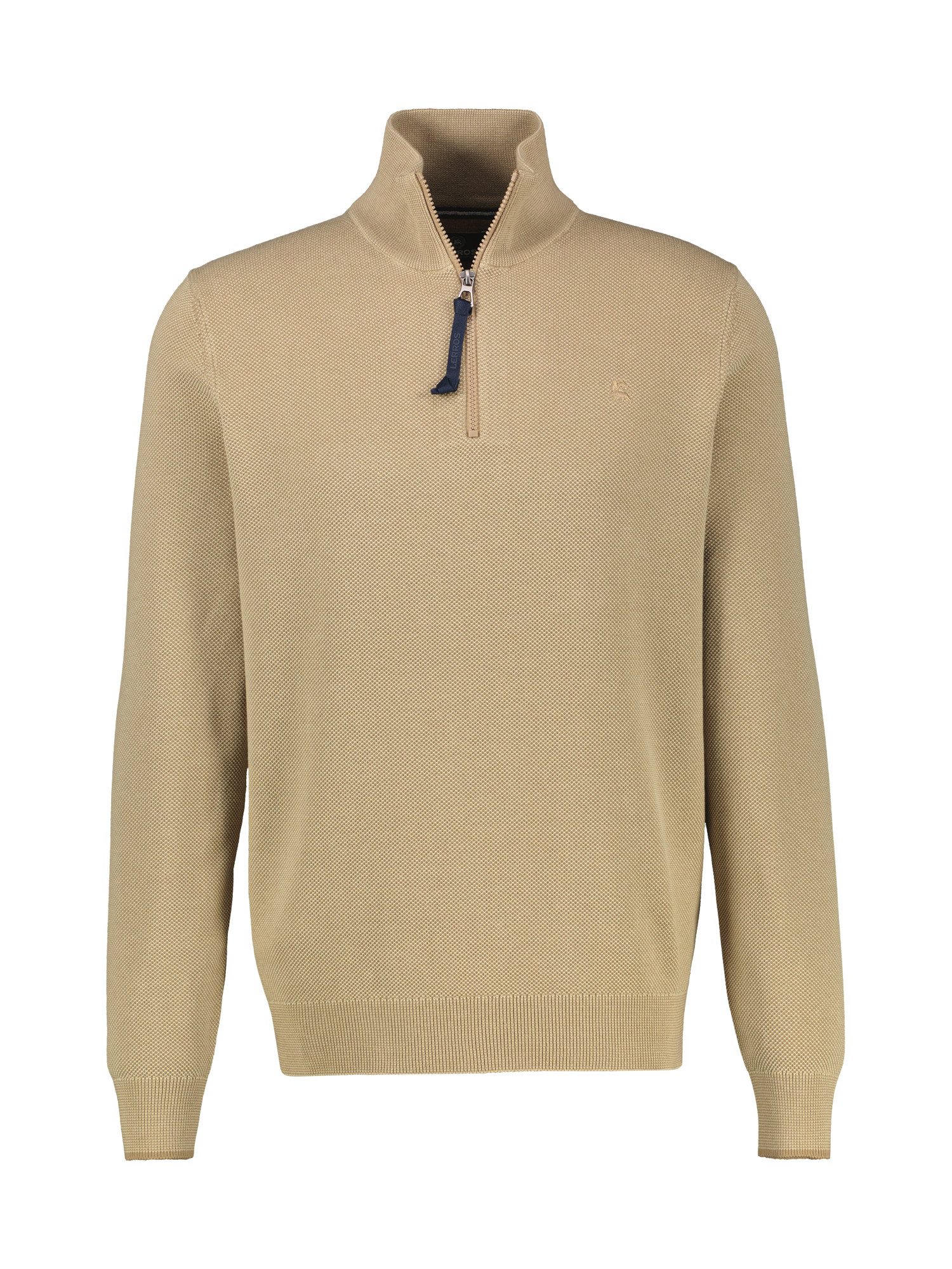 LERROS Sweatshirt Eleganter Troyer in 2-Tone-Optik aus Baumwollstrickgewebe