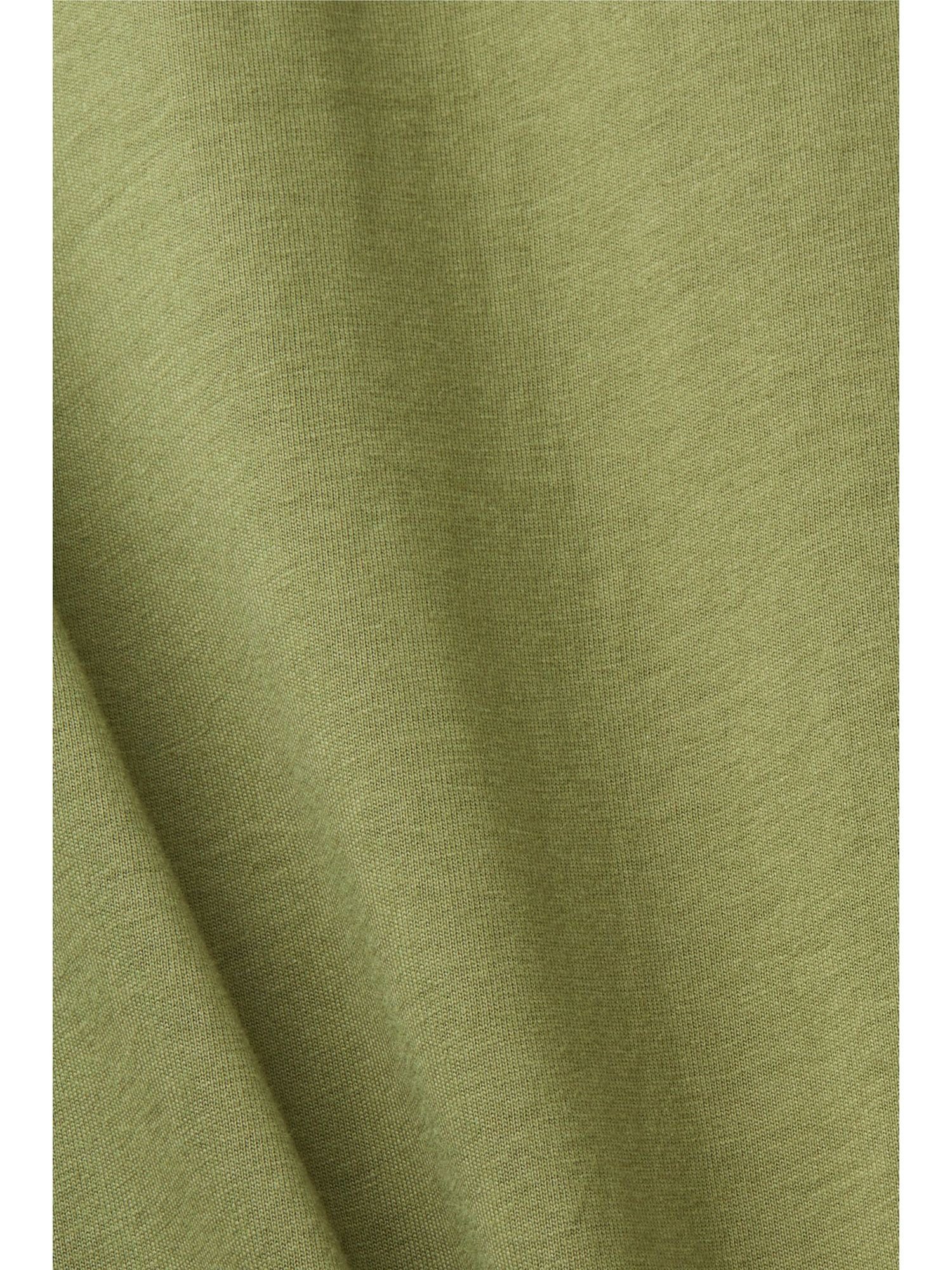 Esprit Langarmshirt Logo-T-Shirt OLIVE (1-tlg)
