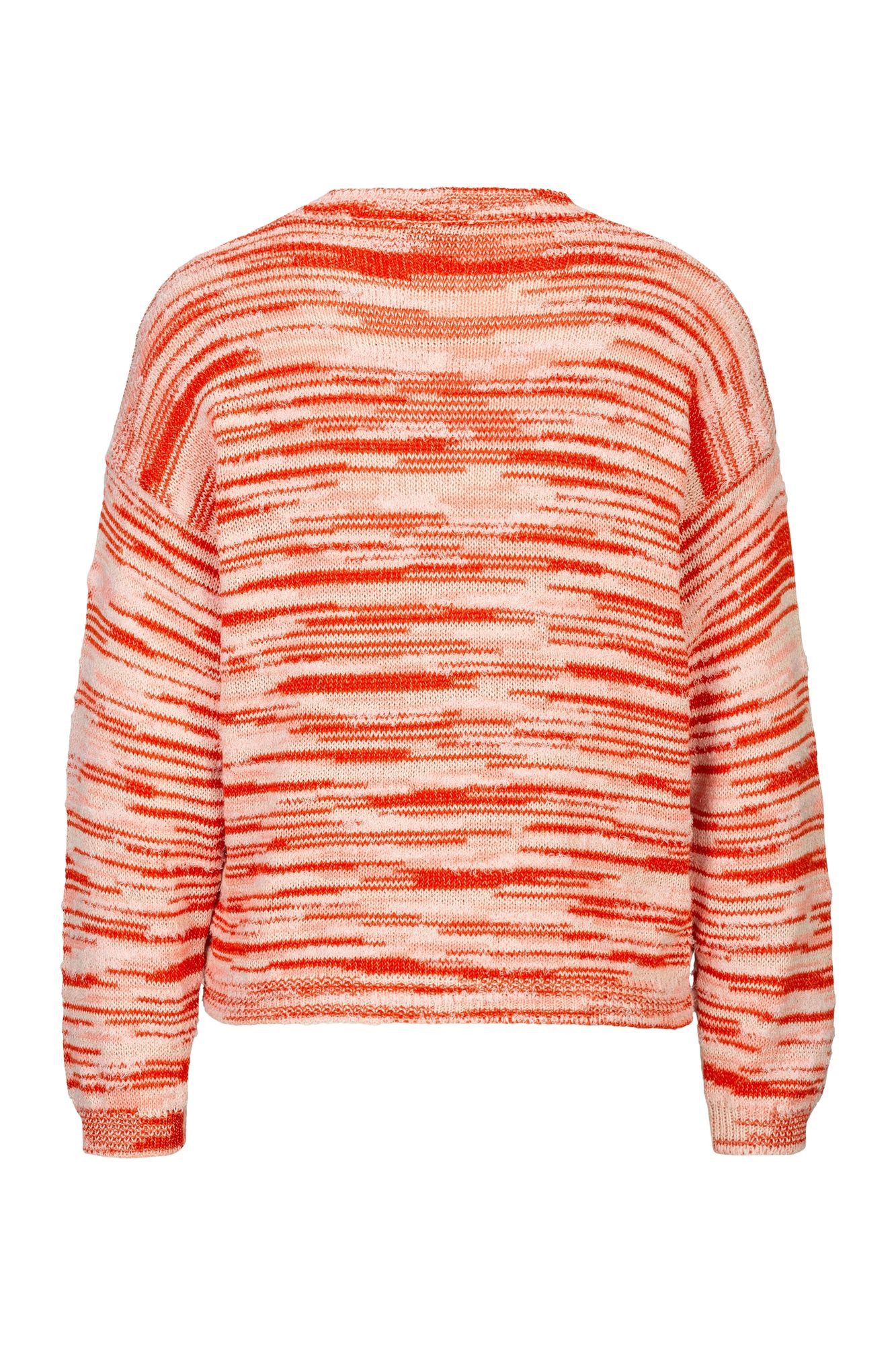 RICHROYAL Strickpullover D-Strick mit rot-orangefarbenem Muster günstig online kaufen