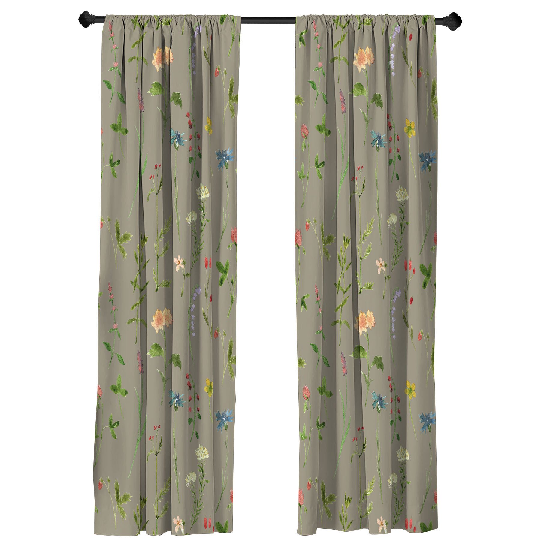 Abakuhaus Gardine Vorhang für Wohnzimmer Schlafzimmer Dekor, Microfaser, Blumen Frühlingszeit Botanik Kunstwerk