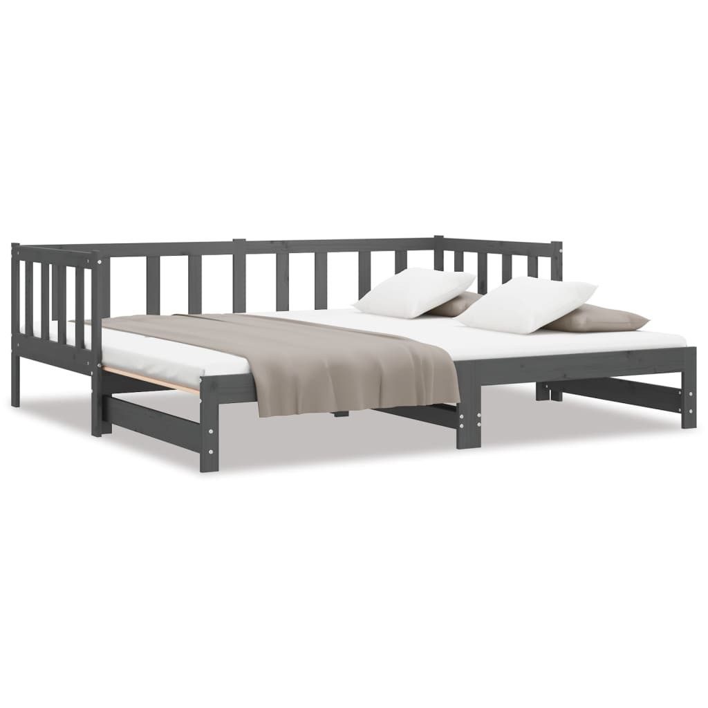 vidaXL Bett Tagesbett Ausziehbar Grau 2x(90x190) günstig online kaufen