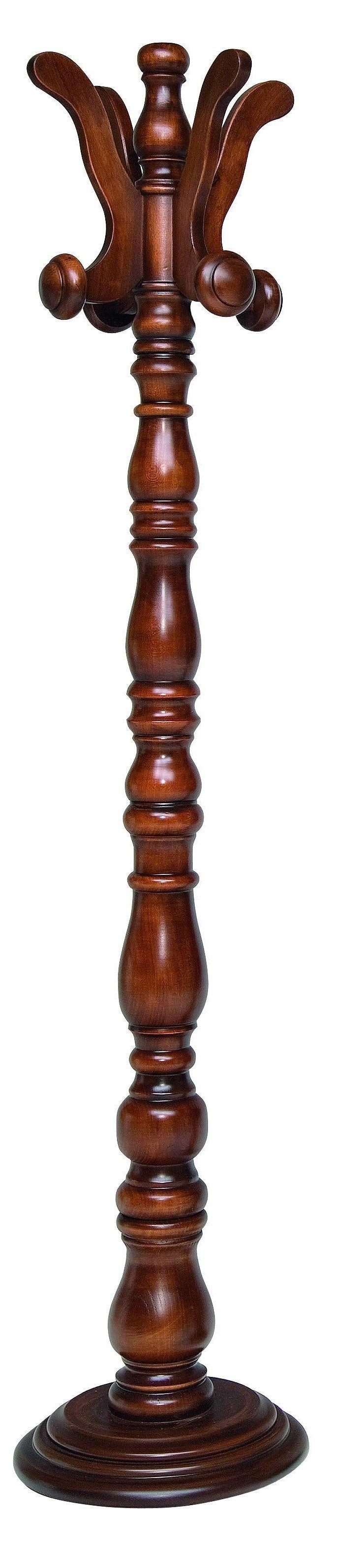 Xlmoebel Kleiderständer Klassische Garderobe aus Holz in Braun mit Haken und Ablagefläche, (1 St., Kleiderständer), Hergestellt in Europa