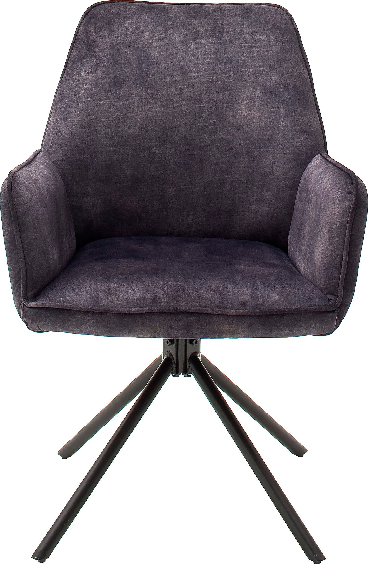 MCA furniture Esszimmerstuhl Ottawa mit Armlehne (Set, 2 St), Vintage Veloursoptik mit Keder, Stuhl belastbar bis 120 Kg