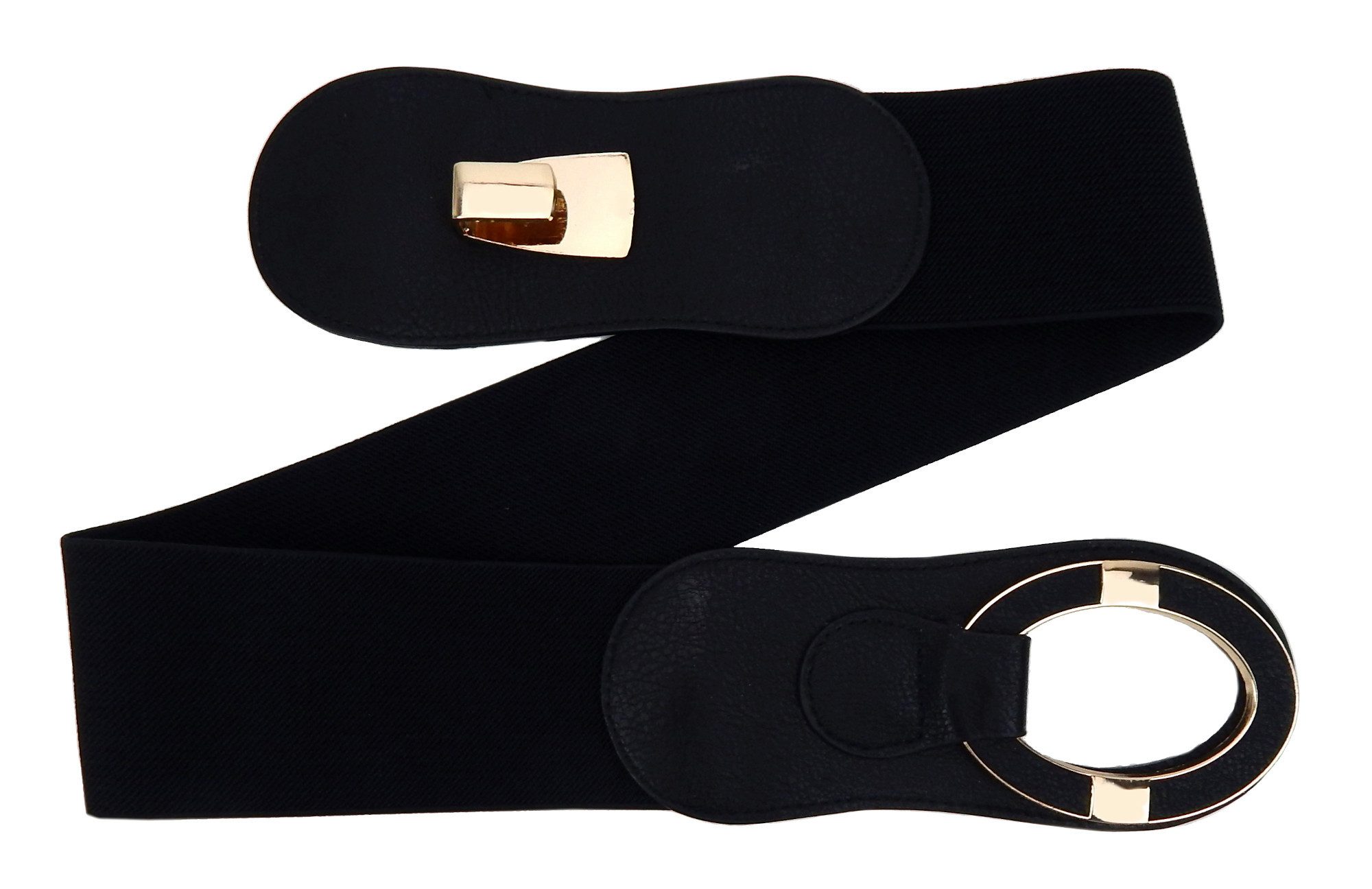 Ella Jonte Stretchgürtel schwarz gold dehnbar von 75-95 cm günstig online kaufen