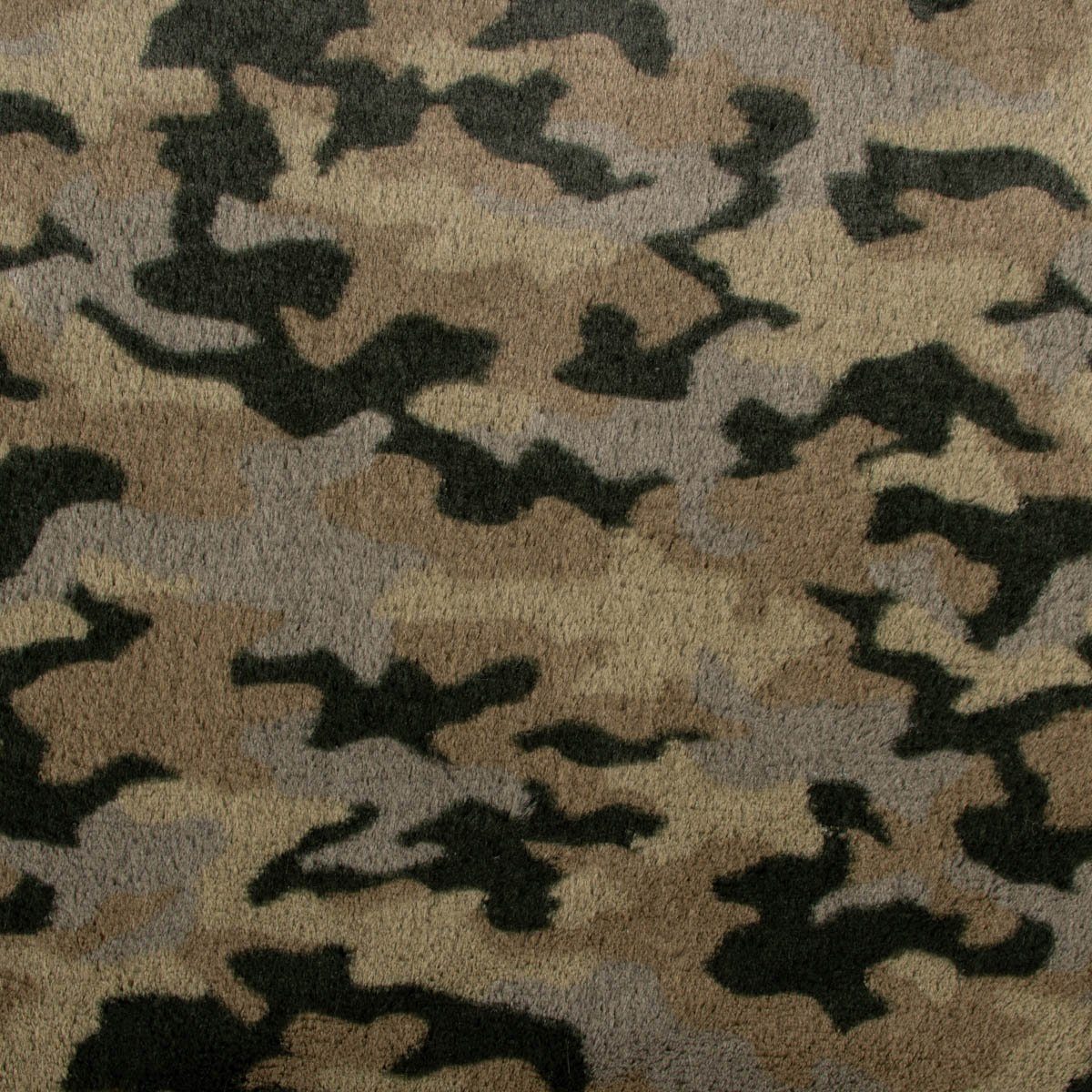 Thumbnail - SCHÖNER LEBEN. Stoff Fellimitat Kunstfell Camouflage oliv schlamm schwarz 1,45m Breite